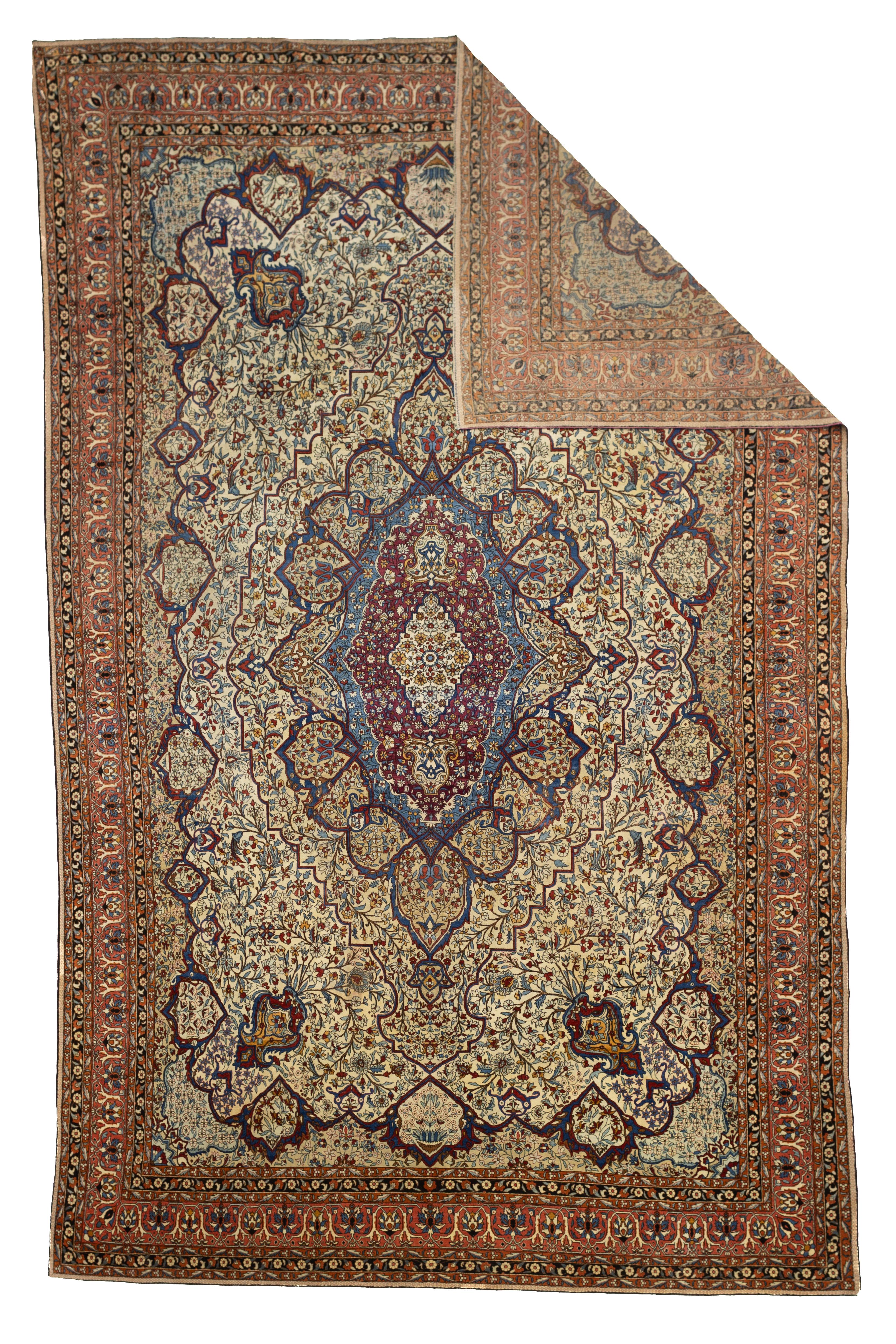 Antike persische Mohtasham Kashan Teppich 9'9