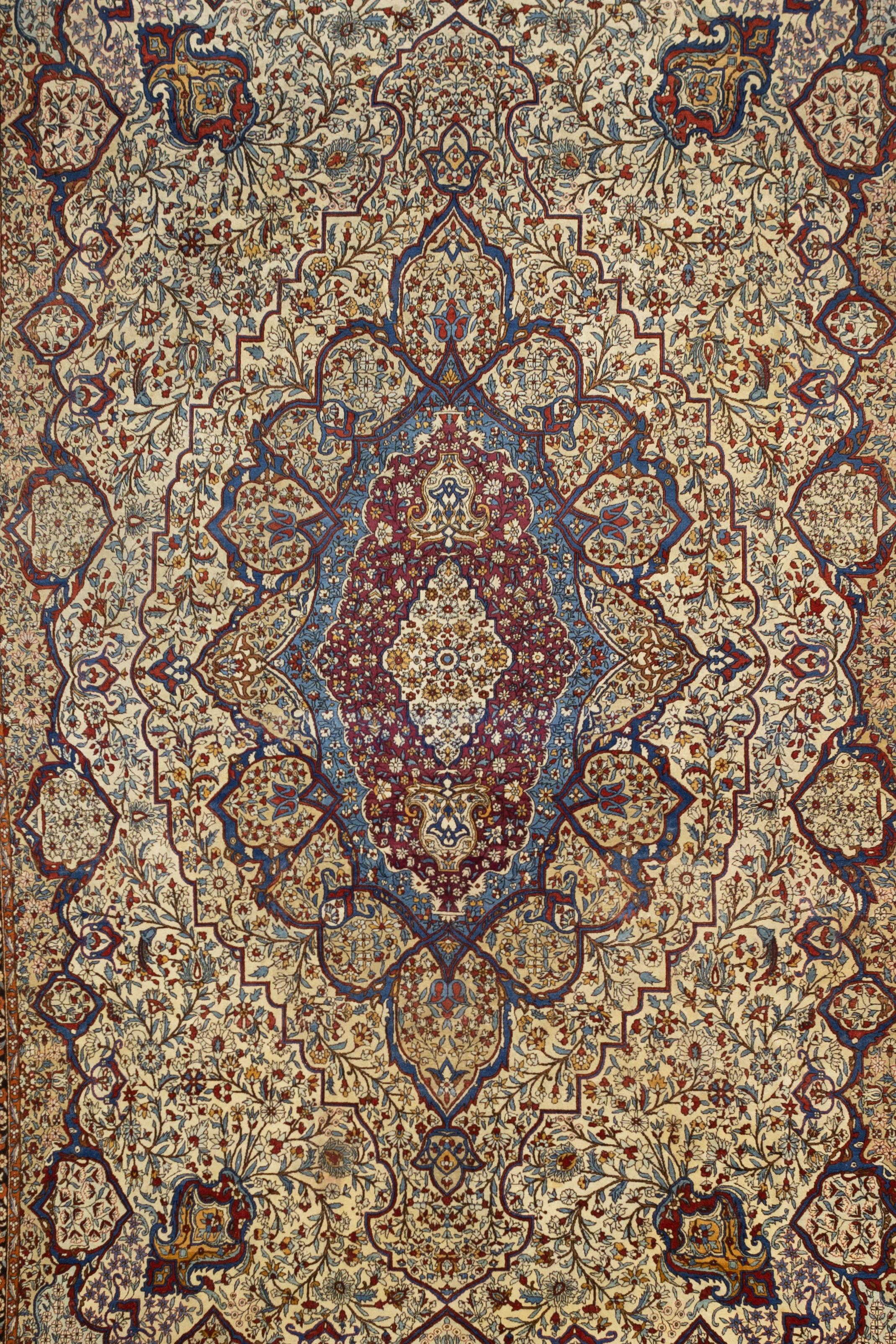 Antiker persischer Mohtasham Kashan Teppich 9'9