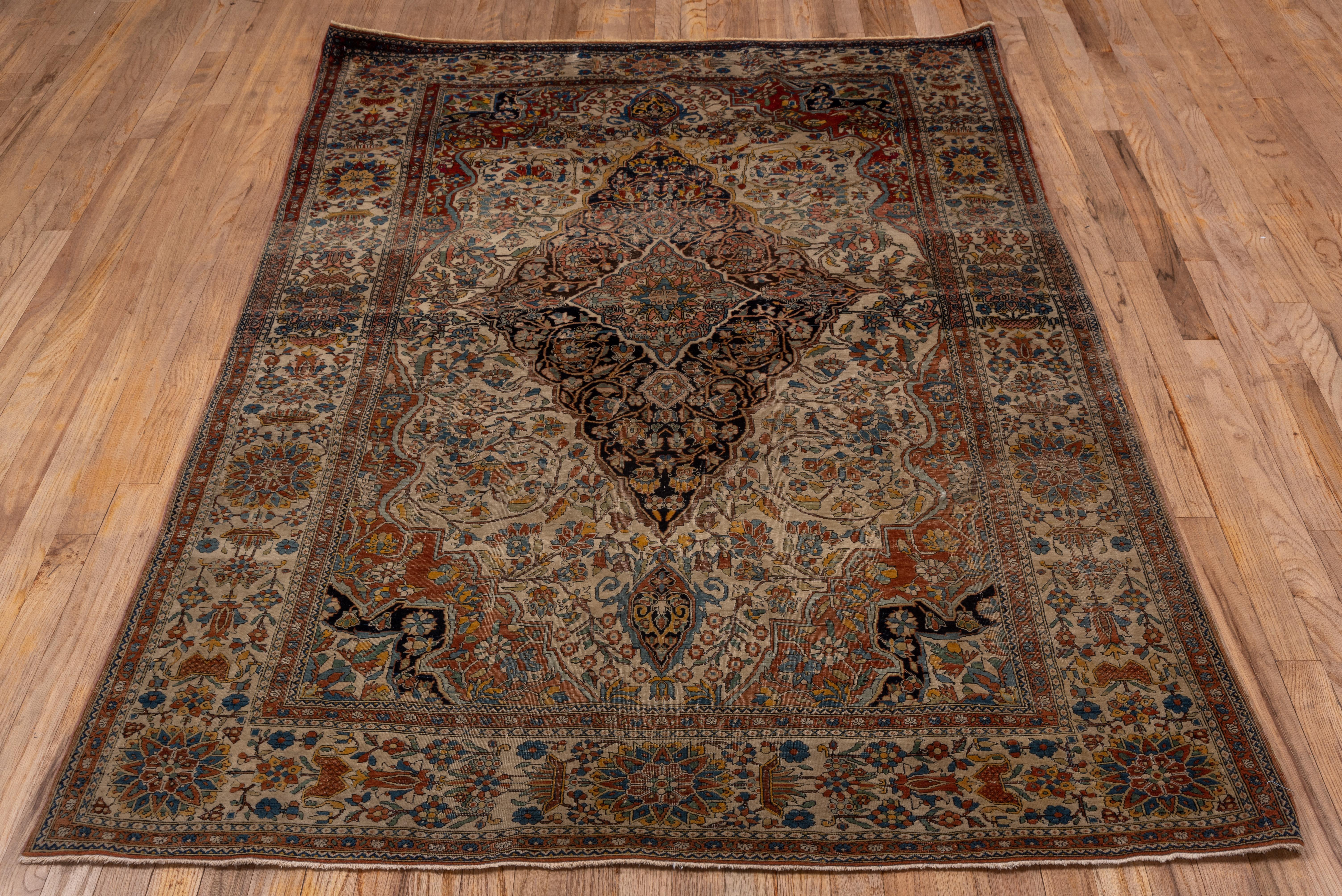 Fin du XIXe siècle Tapis persan ancien Mohtasham Kashan en vente