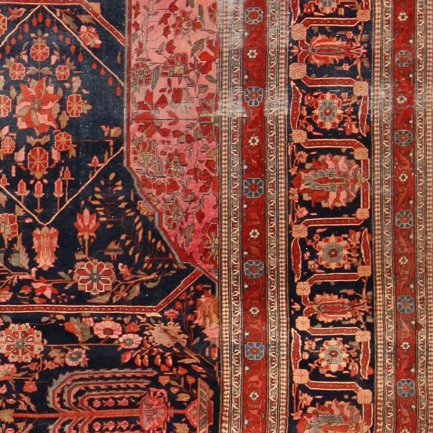 Antike persische Mohtasham Kashan Rug.10 ft 4 in x 13 ft 7in  (Handgeknüpft) im Angebot