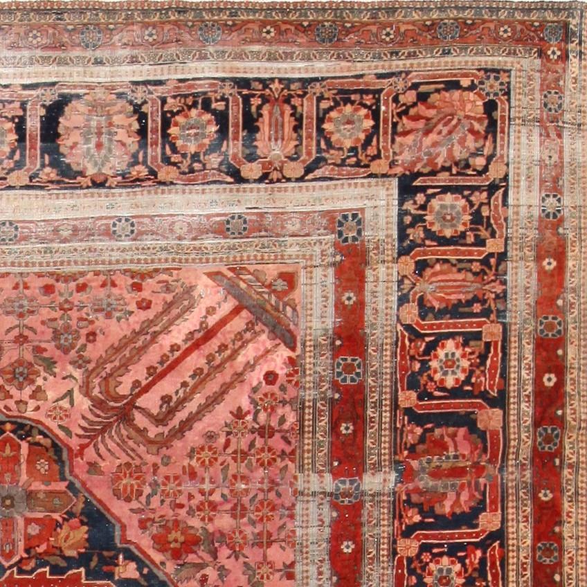 Antike persische Mohtasham Kashan Rug.10 ft 4 in x 13 ft 7in  (Wolle) im Angebot