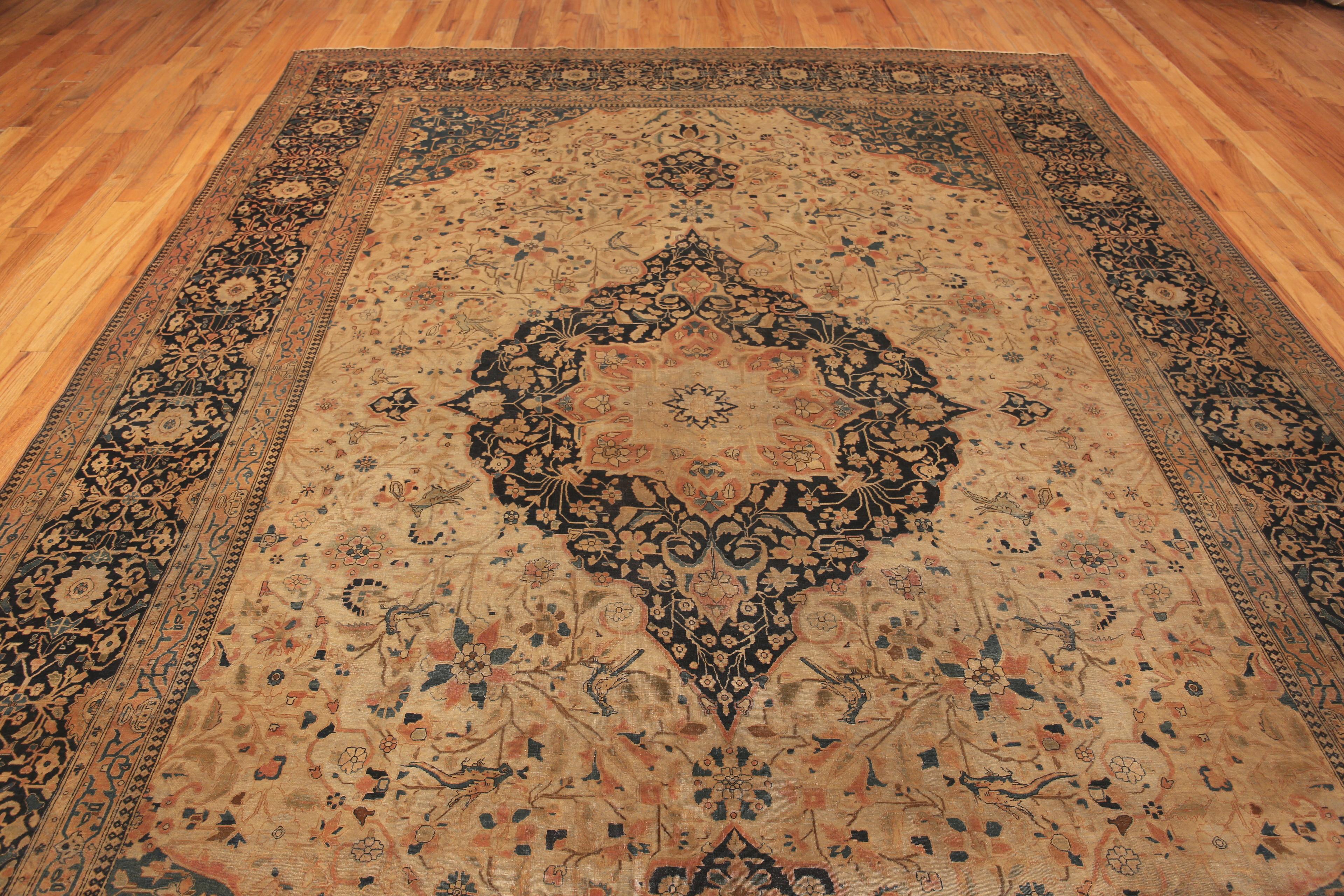 Antique Persian Mohtasham Kashan Rug, Country of origin: Persia, Circa date: 1880. Size: 9 ft 10 in x 13 ft 7 in (3 m x 4.14 m)


