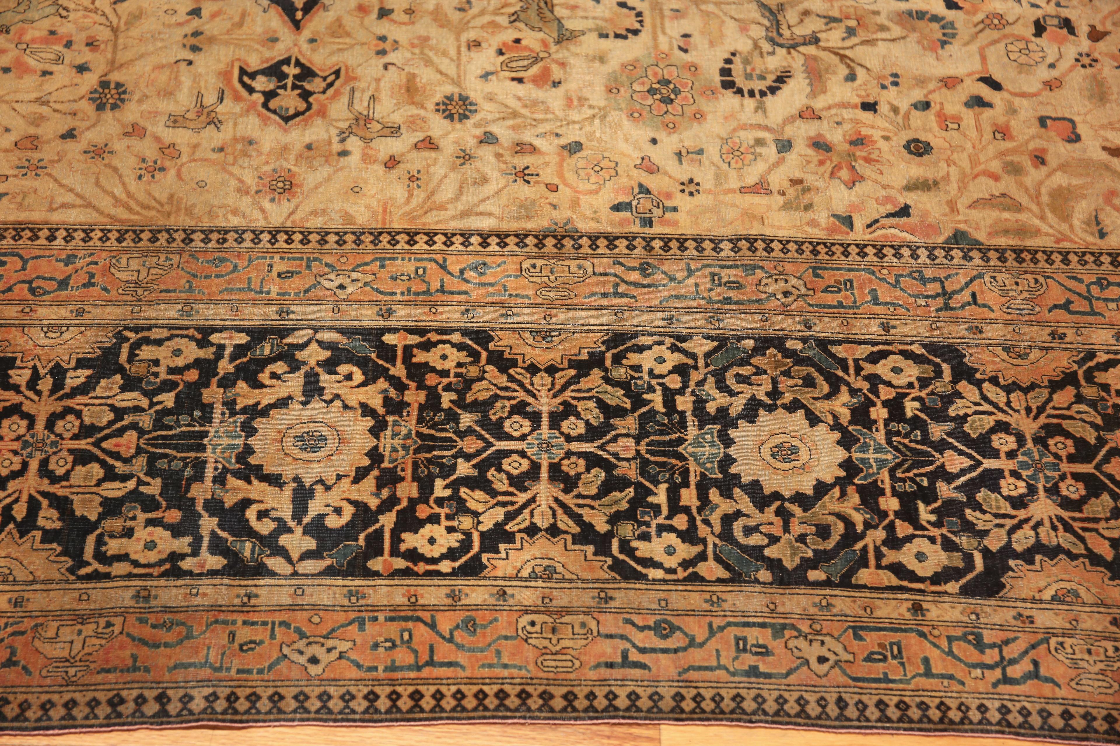 Hand-Knotted Antique Persian Mohtasham Kashan Rug. 9 ft 10 in x 13 ft 7in For Sale