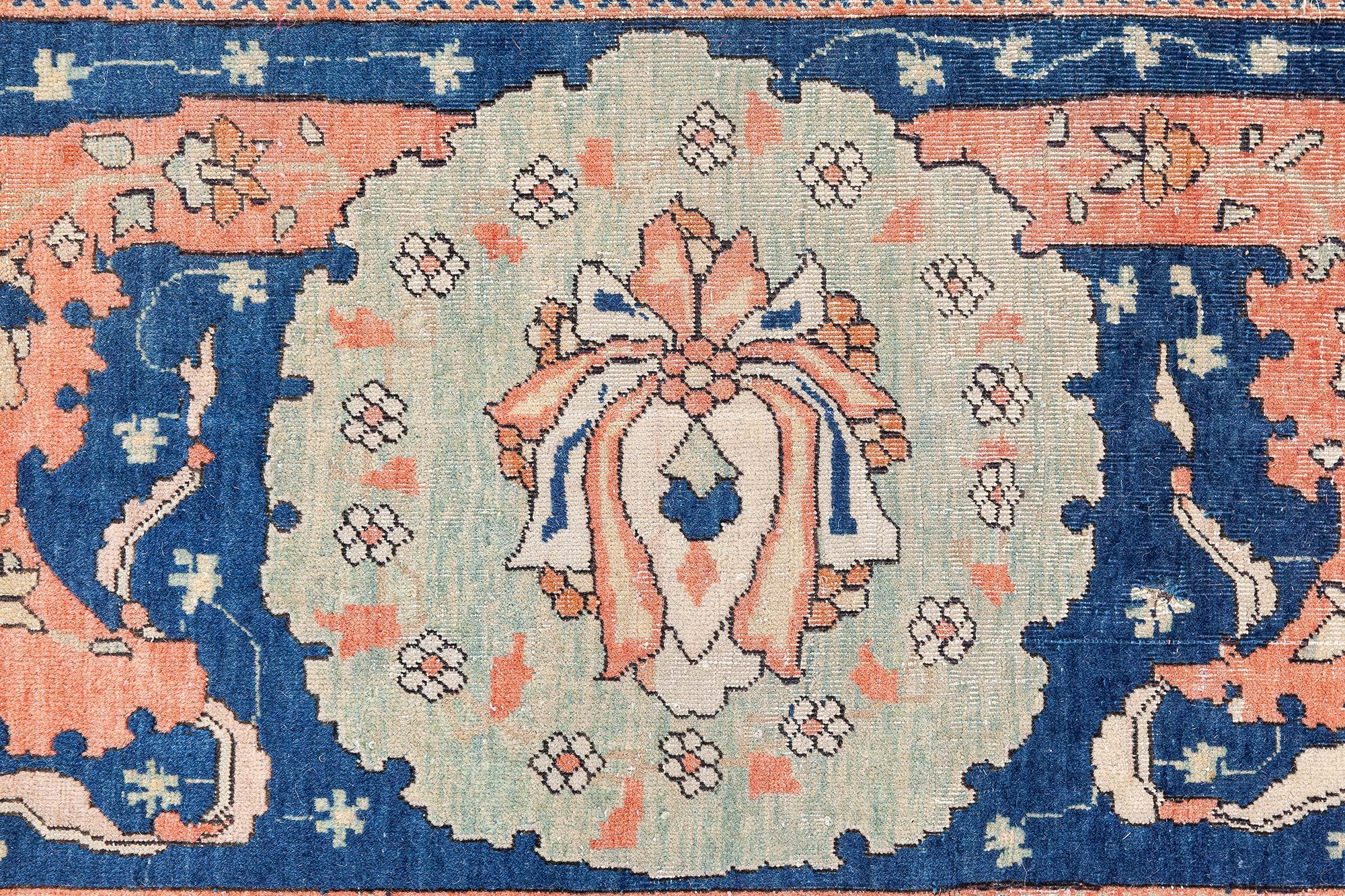 Hand-Woven Antique Persian Mohtashem Kashan Handmade Wool Rug Doris Leslie Blau For Sale
