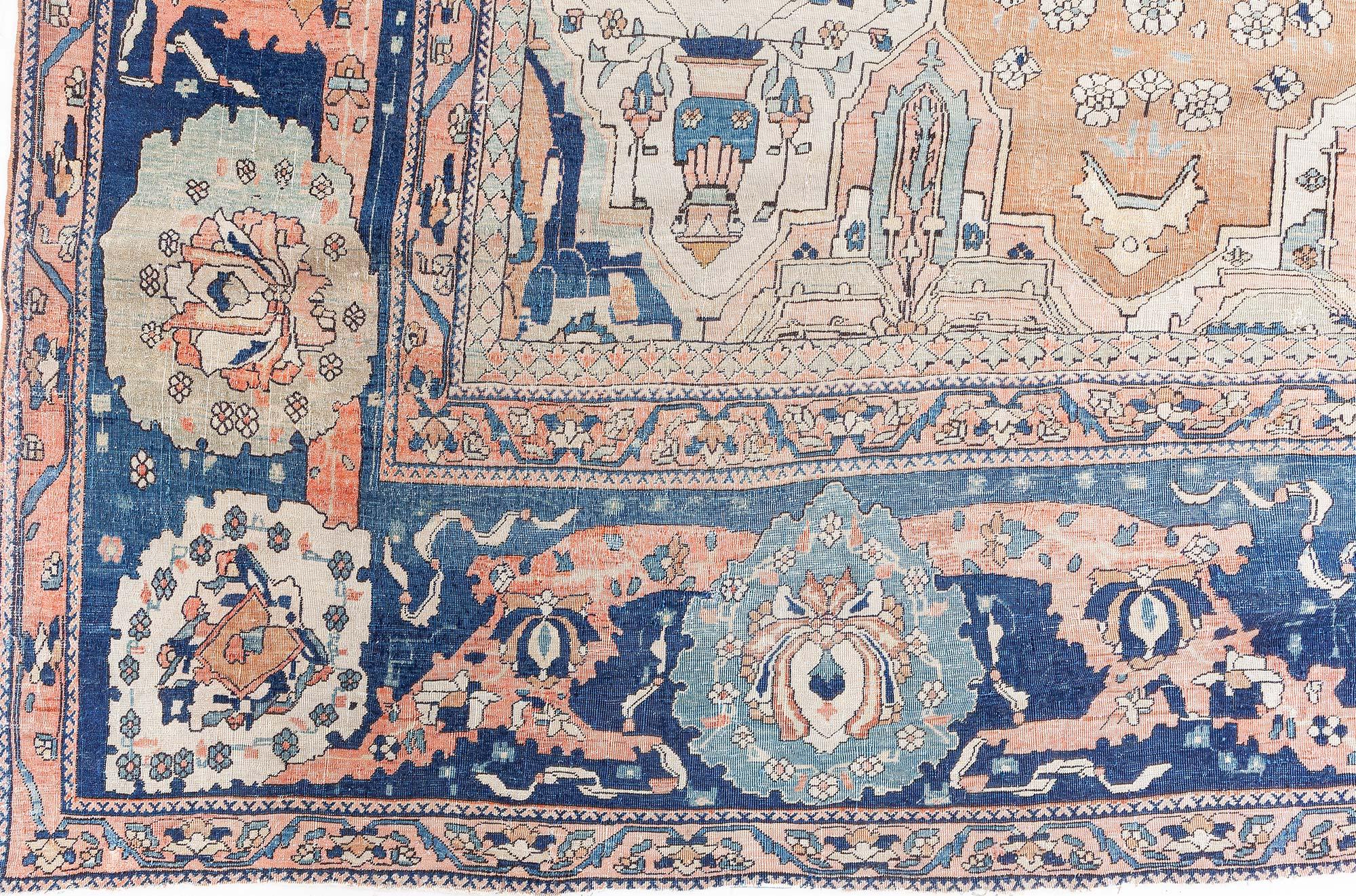 Antique Persian Mohtashem Kashan Handmade Wool Rug Doris Leslie Blau In Good Condition For Sale In New York, NY