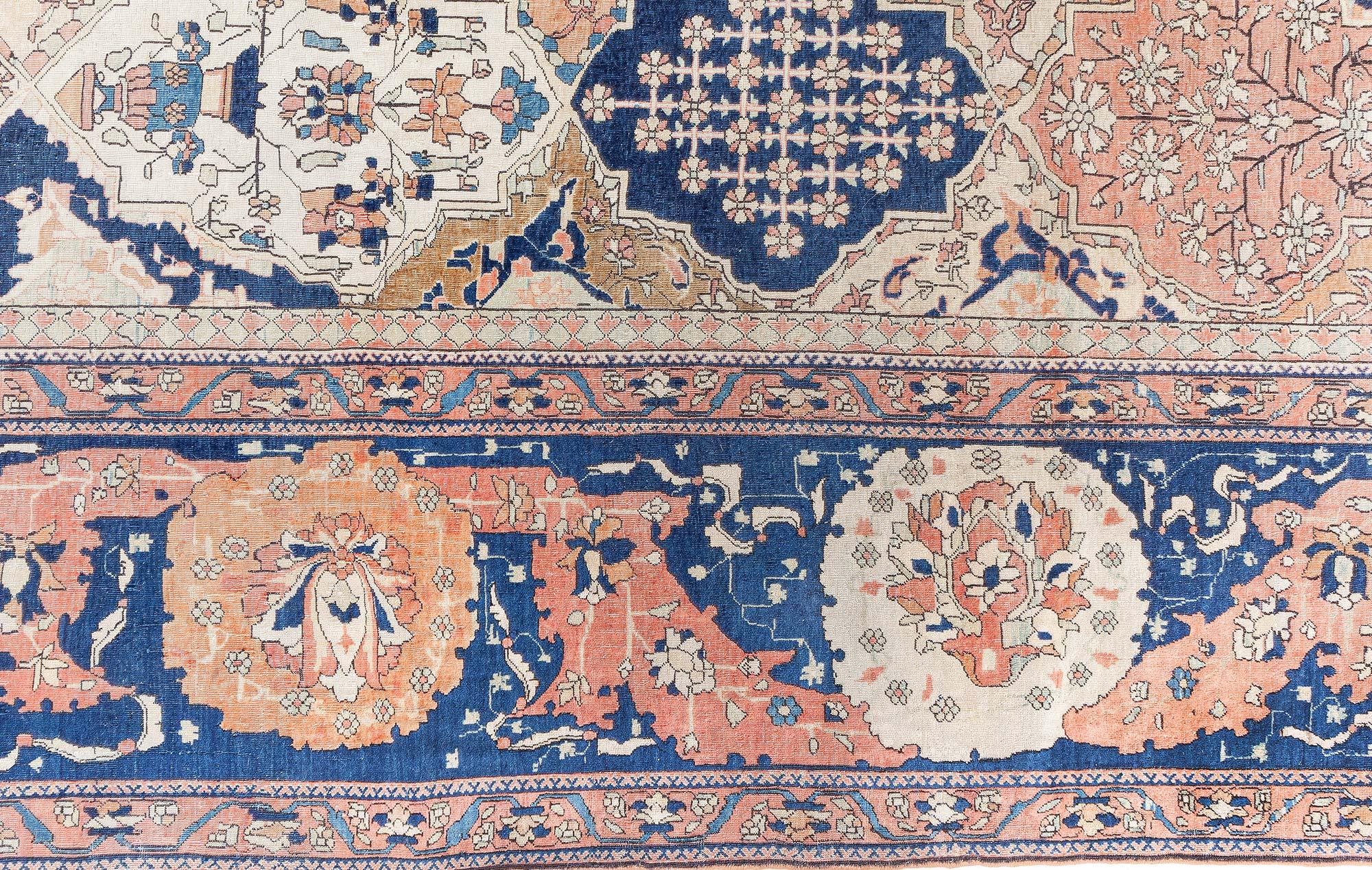Antique Persian Mohtashem Kashan Handmade Wool Rug Doris Leslie Blau For Sale 1
