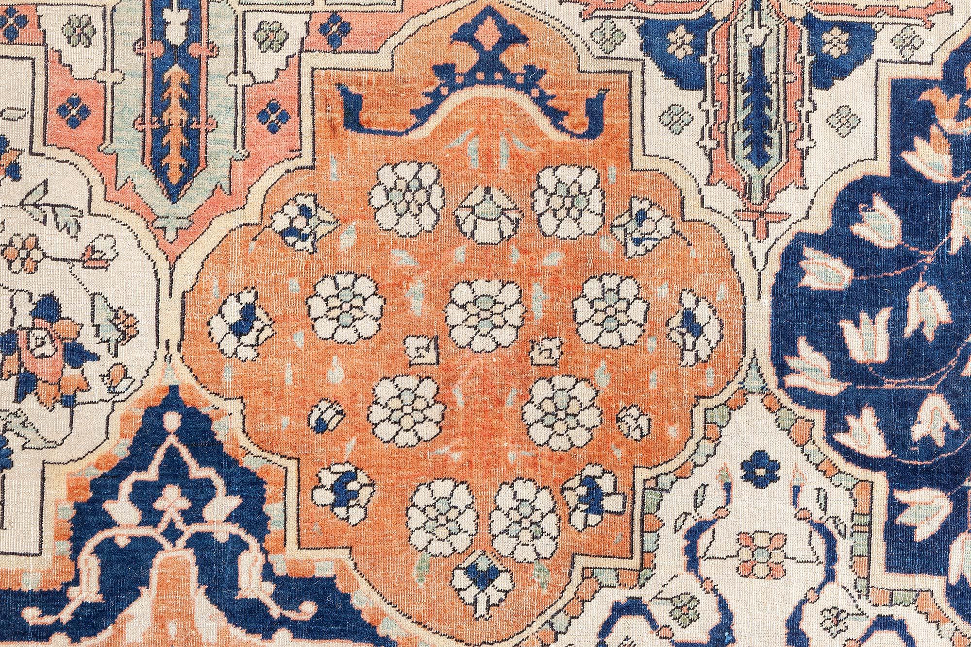 Antique Persian Mohtashem Kashan Handmade Wool Rug Doris Leslie Blau For Sale 2