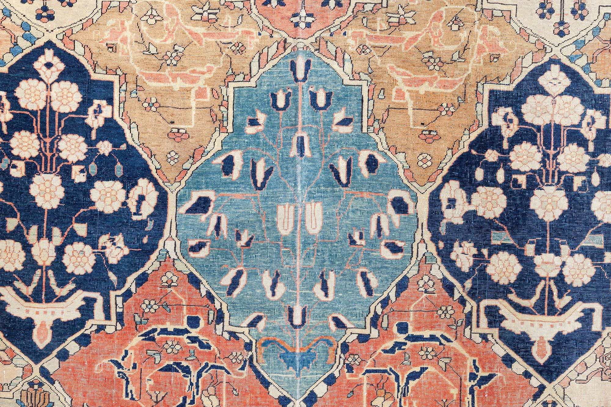 Antique Persian Mohtashem Kashan Handmade Wool Rug Doris Leslie Blau For Sale 3