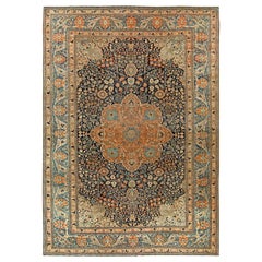 Antique Persian Mohtashem Kashan Hand Knotted Rug