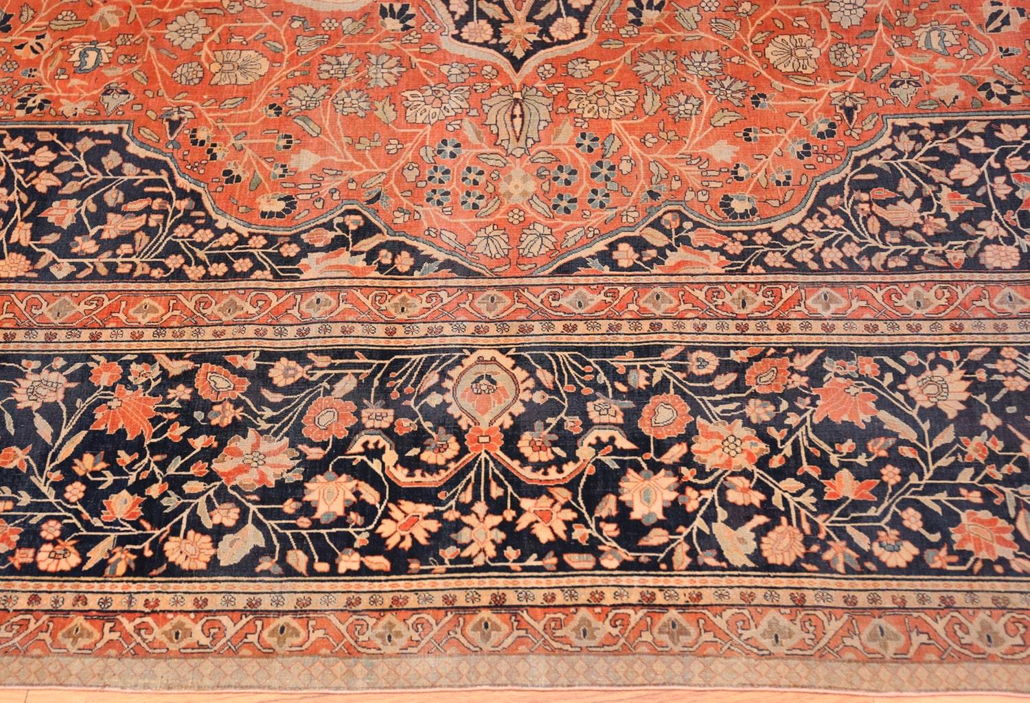 Beautiful and finely woven antique Persian Mohtashem Kashan rug, country of origin: Persia, date circa late 19th century. Size: 10 ft 8 in x 14 ft 6 in (3.25 m x 4.42 m)

Attributed to Kashan’s elusive Mohtashem atelier, this inscribed antique