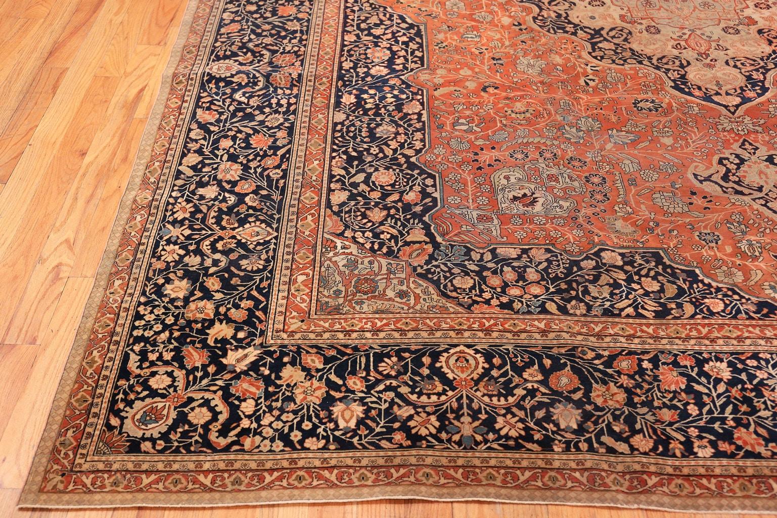 Antique Persian Mohtashem Kashan Rug. Size: 10 ft 8 in x 14 ft 6 in In Good Condition For Sale In New York, NY