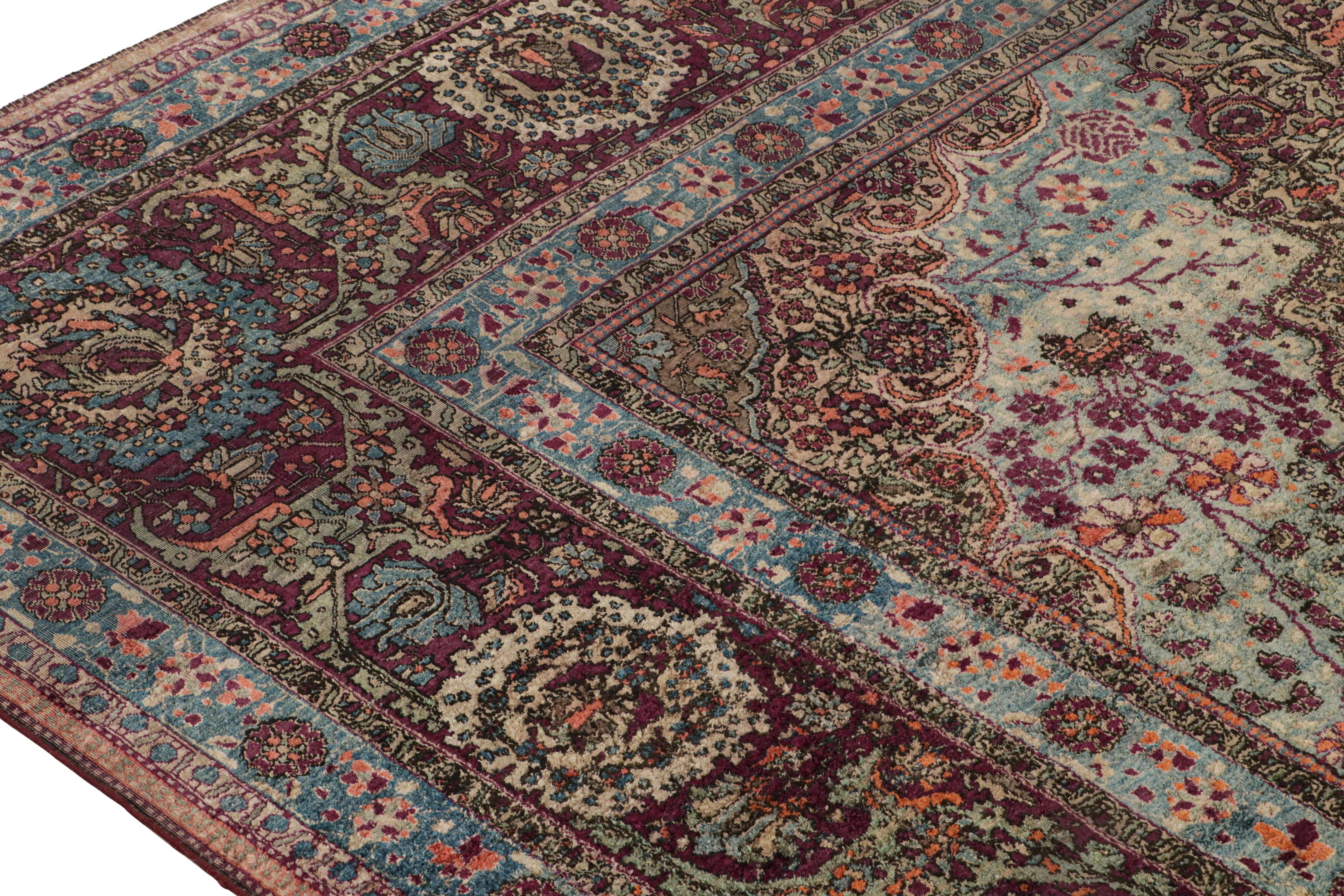 Late 19th Century Antique Persian Mohtashem Kashan Rug with Floral Medallions For Sale