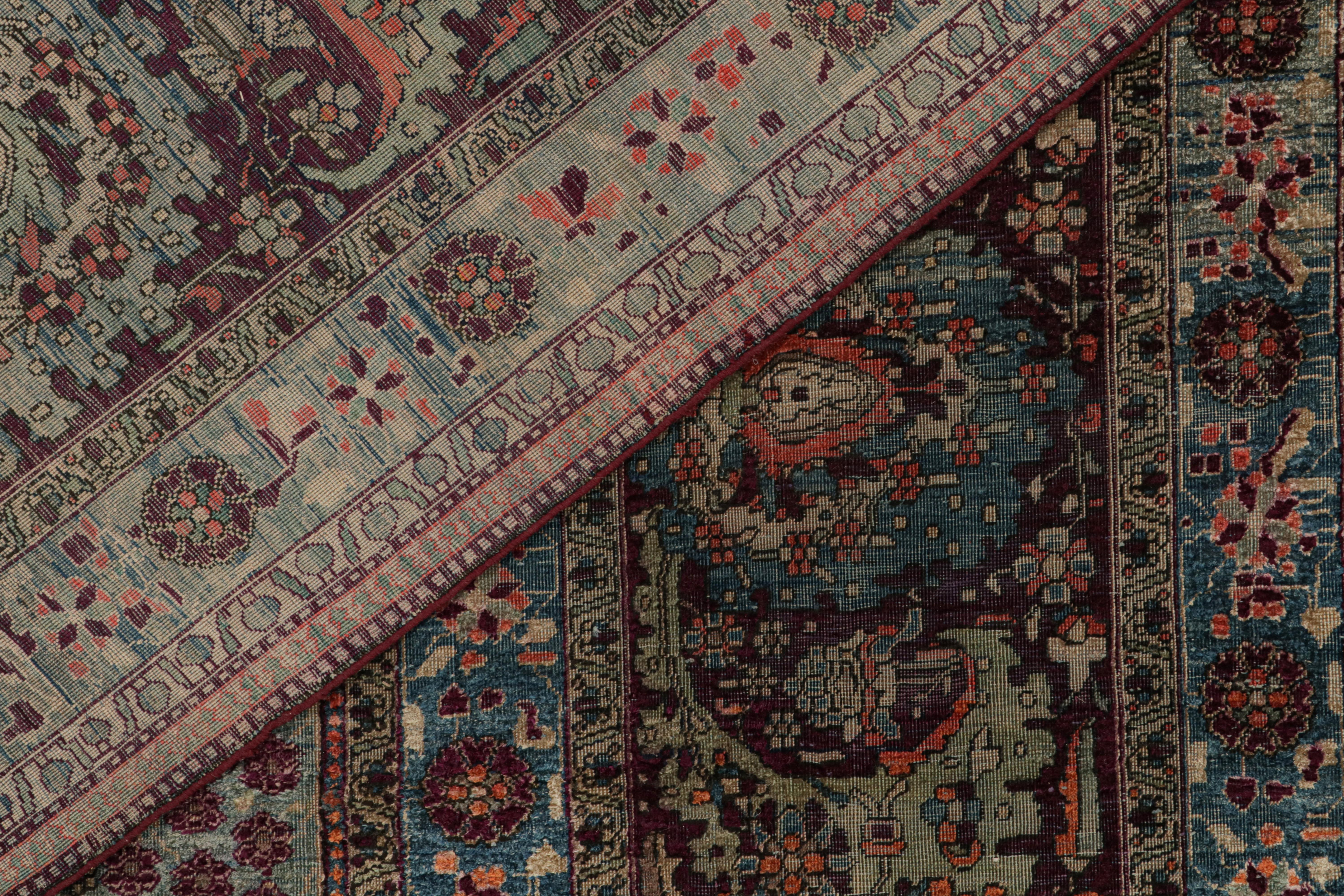 Antiker persischer Mohtashem Kashan-Teppich mit Blumenmedaillons (Spätes 19. Jahrhundert) im Angebot