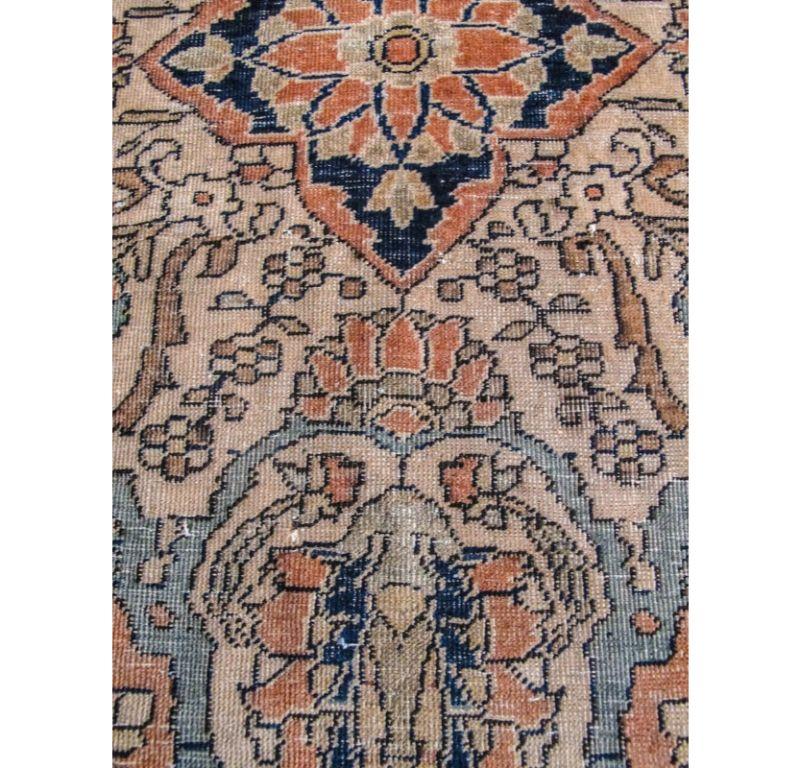 Wool Antique Persian Mohtesham Kashan Rug, Late 19th Century For Sale