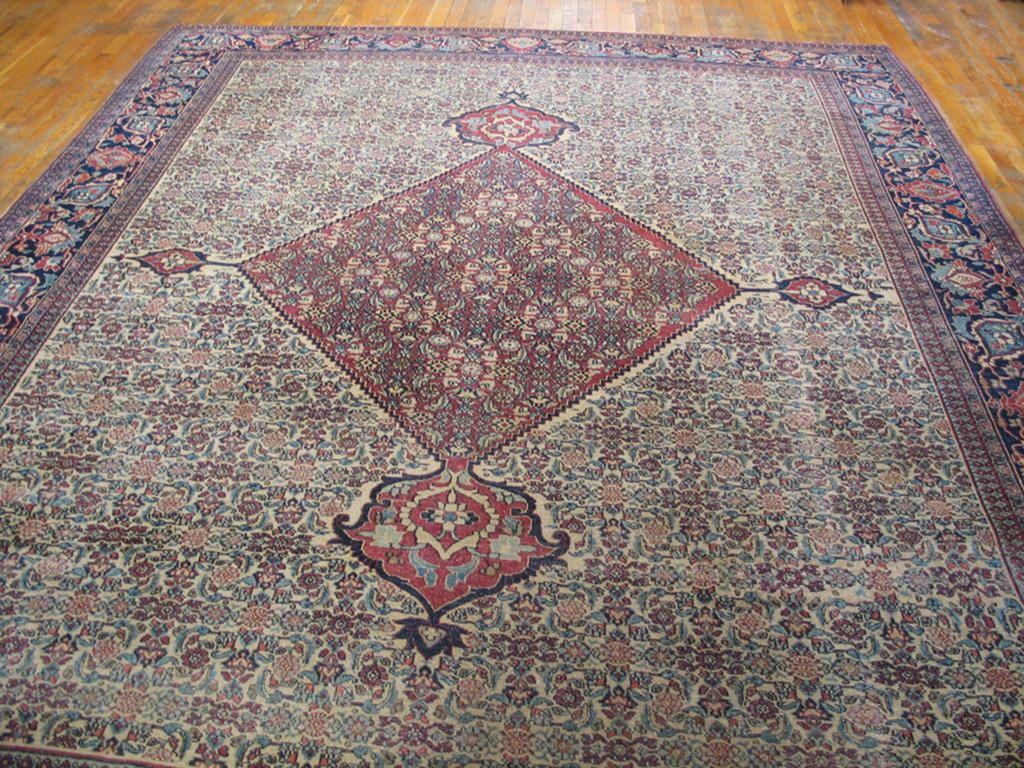 Antique Persian Mood rug. Size: 9'2