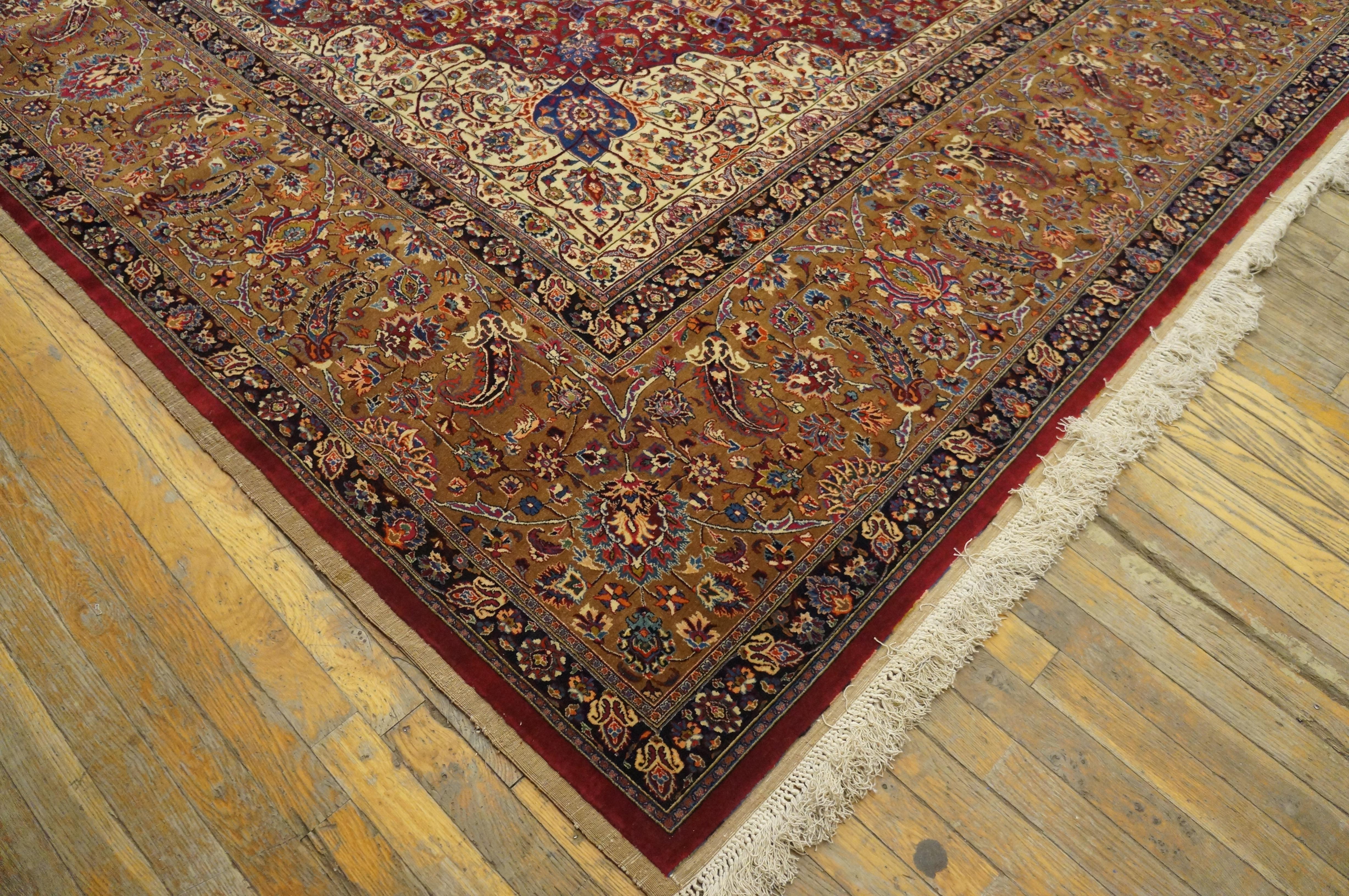 Hand-Knotted Antique Persian Moud Rug For Sale