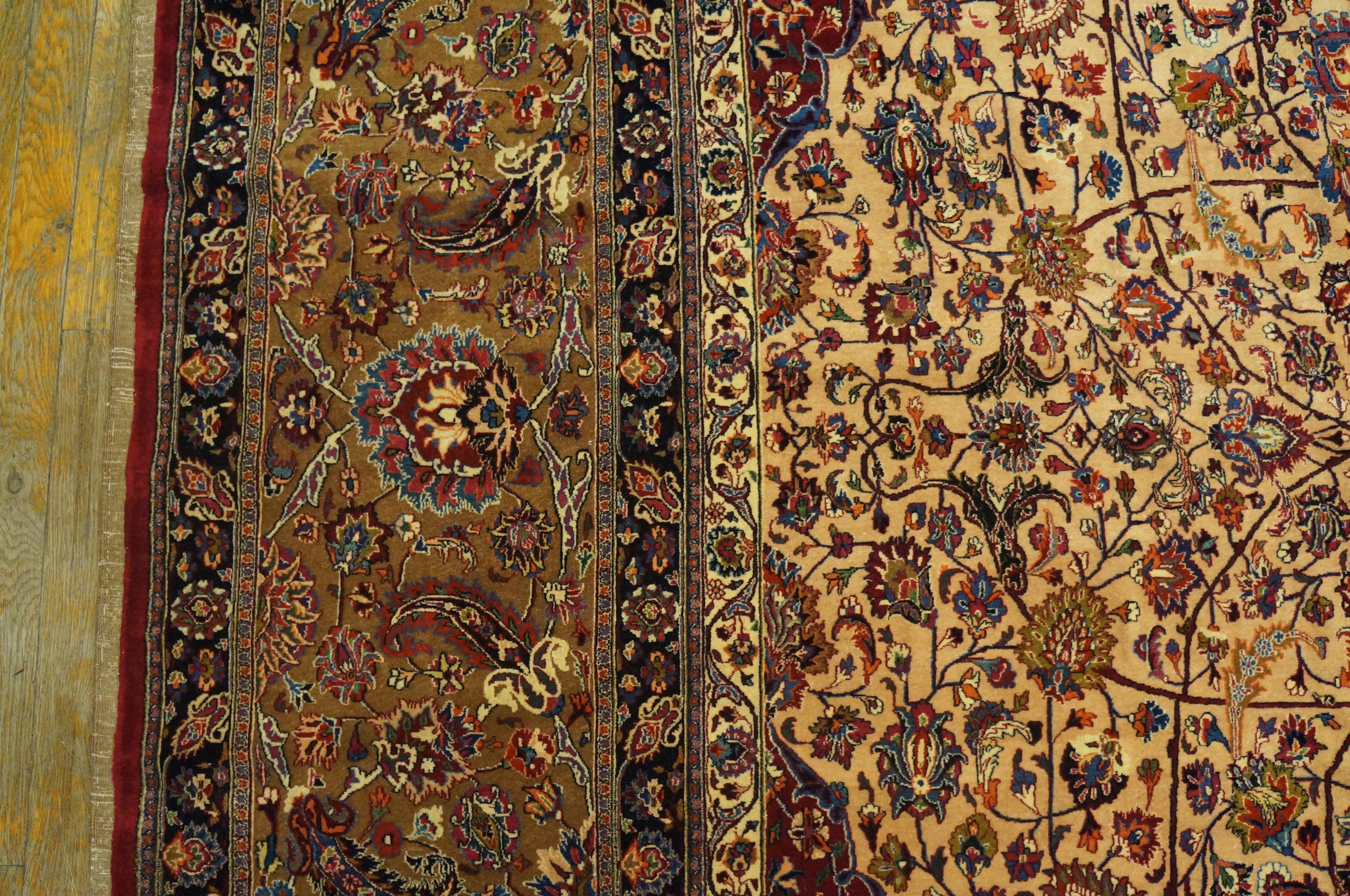 Mid-20th Century Antique Persian Moud Rug For Sale