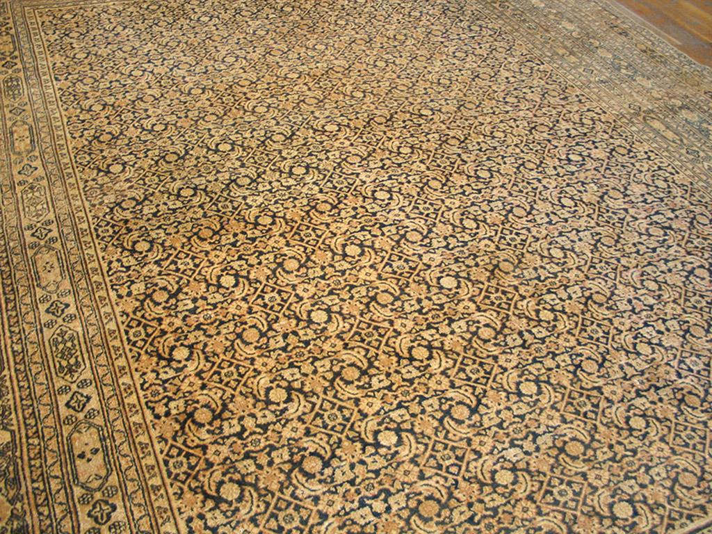 Late 19th Century 19th Century N.E. Persian Khorassan Moud Carpet ( 11'6