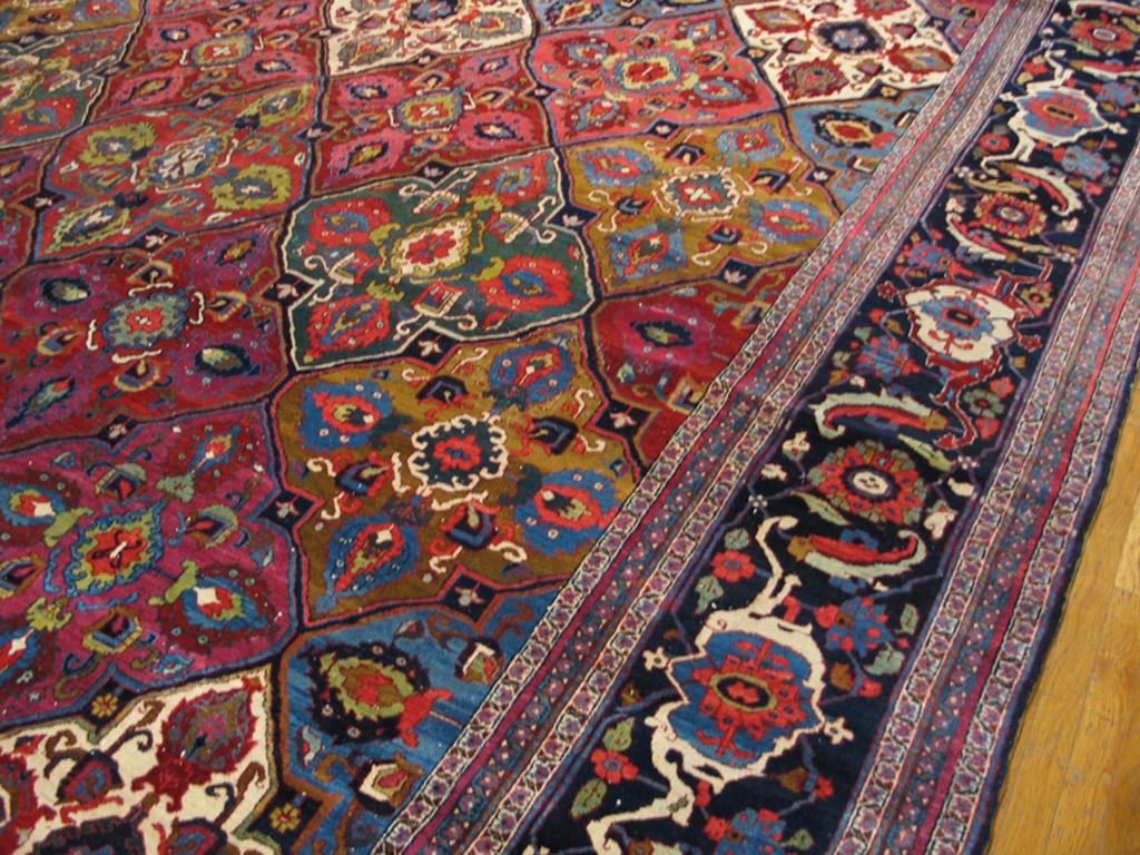 Early 20th Century E. Persian Khorassan Moud Carpet with Garden Design In Good Condition For Sale In New York, NY