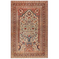 Antique 19th Century N.E. Persian Moud Meditation Carpet ( 3'8" x 5'10" - 112 x 178 )