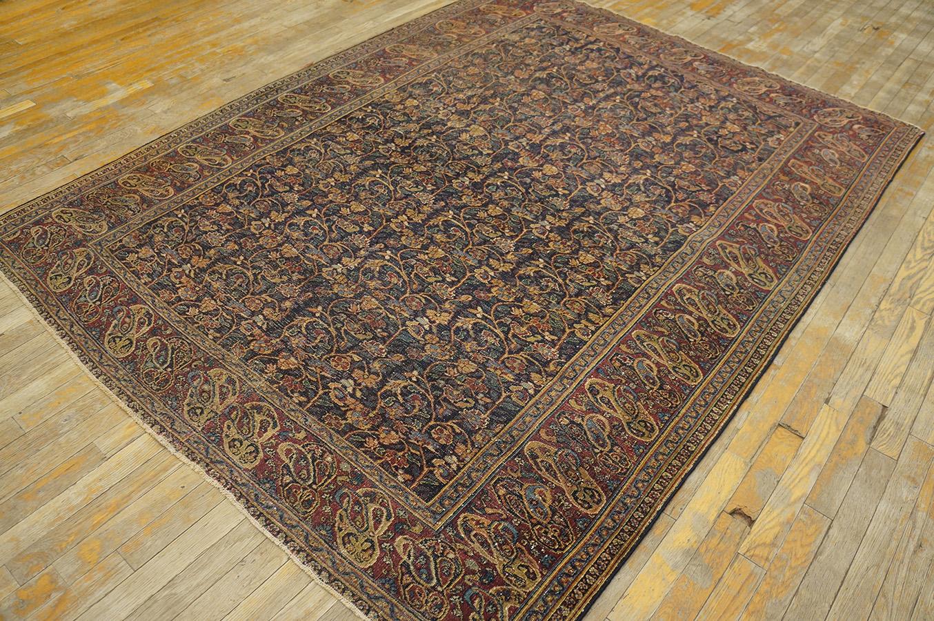 Hand-Knotted Antique Persian Moud Rug 5' 9''x 7' 9'' For Sale