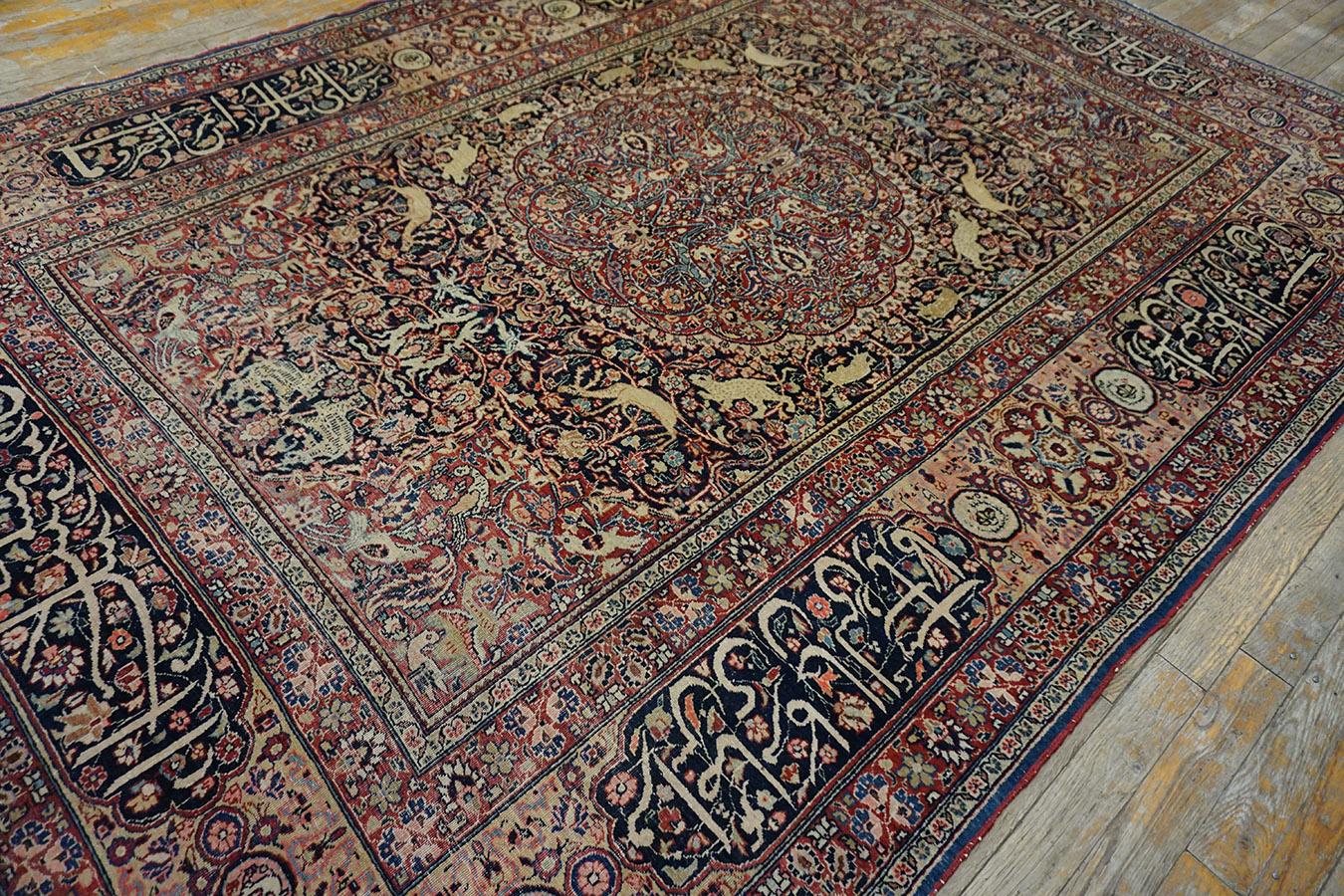 Ende 19. Jahrhundert N.E. Persischer „Khorasan“ Moud-Teppich (5''6“ x 7''8“ - 167 x 233) (Wolle) im Angebot