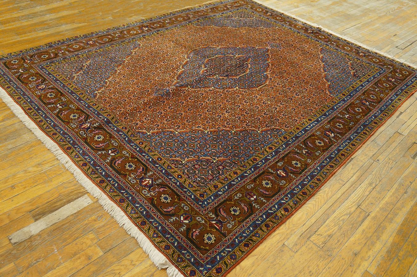 Antique Persian Moud rug, Size: 6' 9''x 8' 0''.