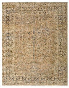 1900s Intricate Multicolor Jewel Antique Soft Floral Allover Oriental Area Rug