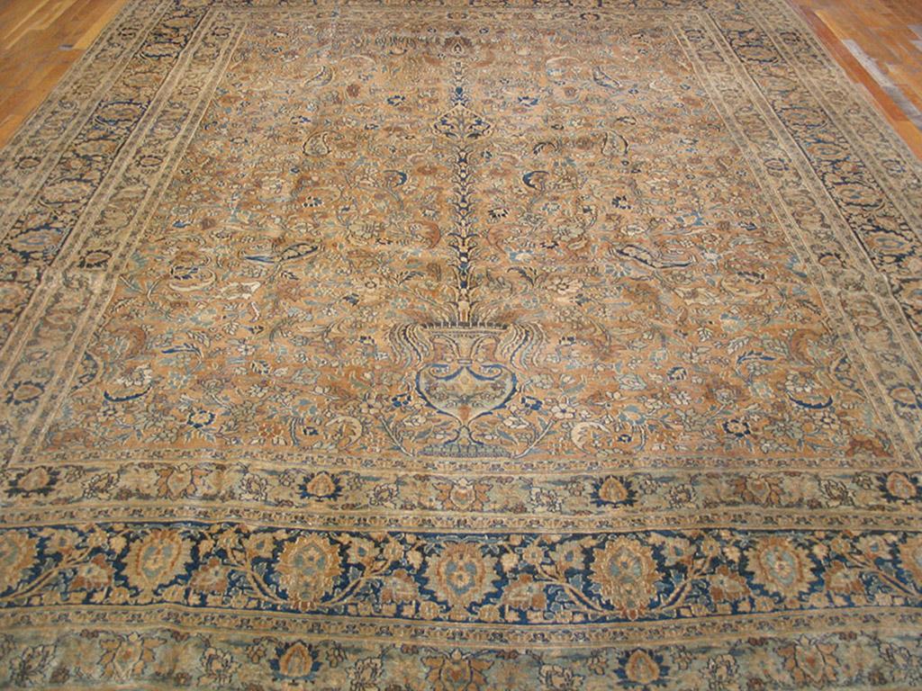Hand-Knotted Early 20th Century N.E. Persian Moud Carpet ( 9'2