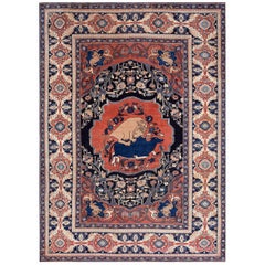 XIX secolo N.E. Tappeto da caccia persiano Khorassan Moud ( 9' x 11' 8"-275 x 355)