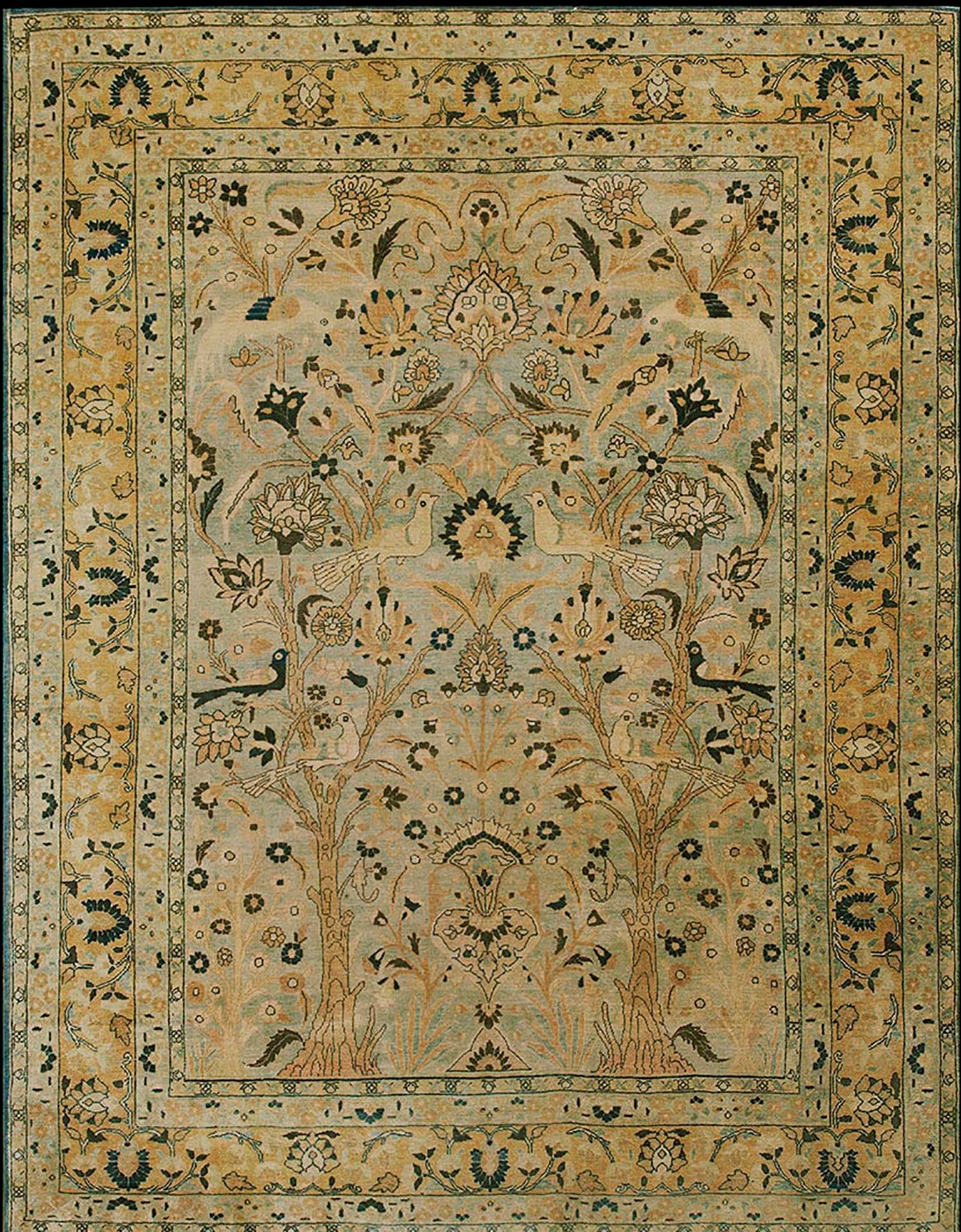 Early 20th Century N.E. Persian Khorassan Moud Carpet ( 9'3" x 12' - 282 x 366 ) For Sale