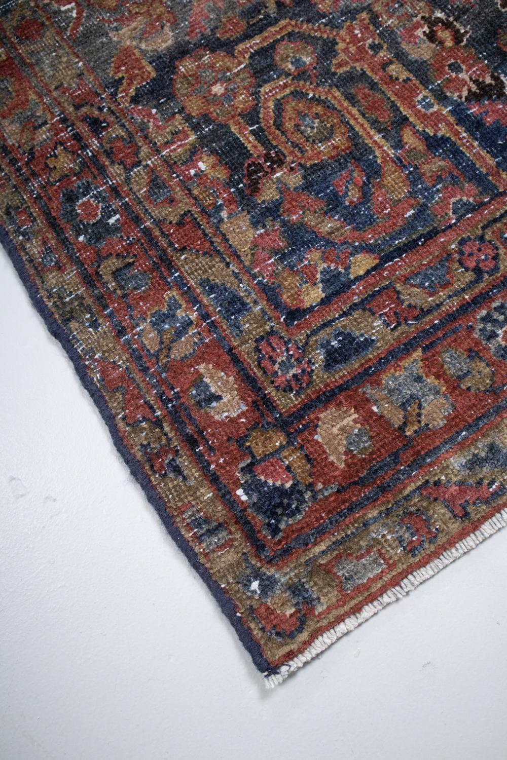 Laine Tapis de couloir persan ancien Mustafi Mahal en vente