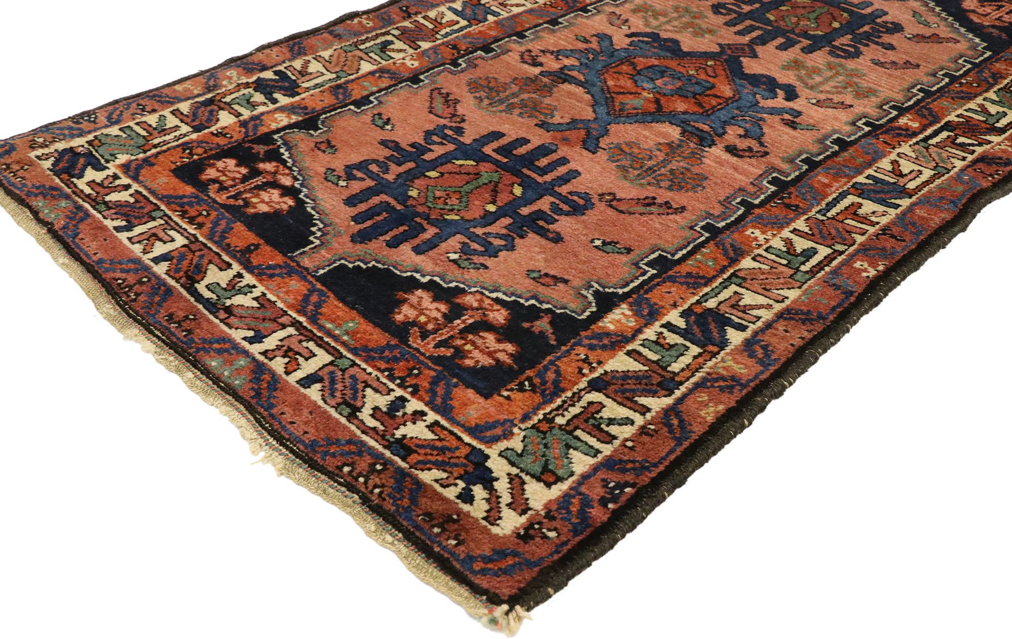 70963, antique Persian Nahavand Hamadan accent rug with Southwest Desert Boho style 02'05 X 03'10. Effortless beauty and simplicity meet nomadic charm with a southwest desert boho style in this hand knotted wool antique Persian Nahavand Hamadan