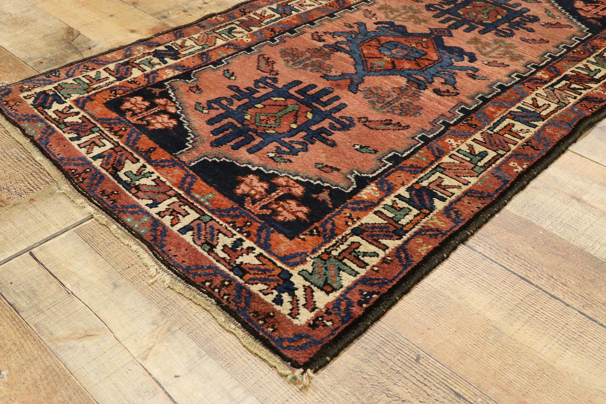 Tribal Antique Persian Nahavand Hamadan Accent Rug with Southwest Desert Boho Style For Sale