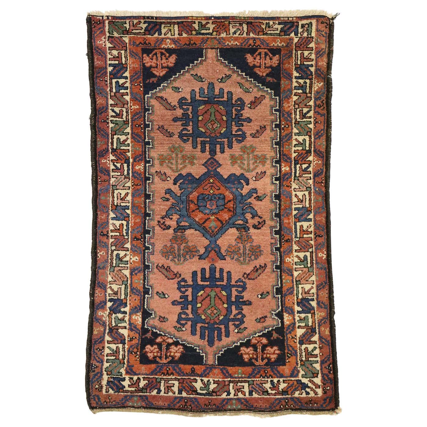 Antique Persian Nahavand Hamadan Accent Rug with Southwest Desert Boho ...