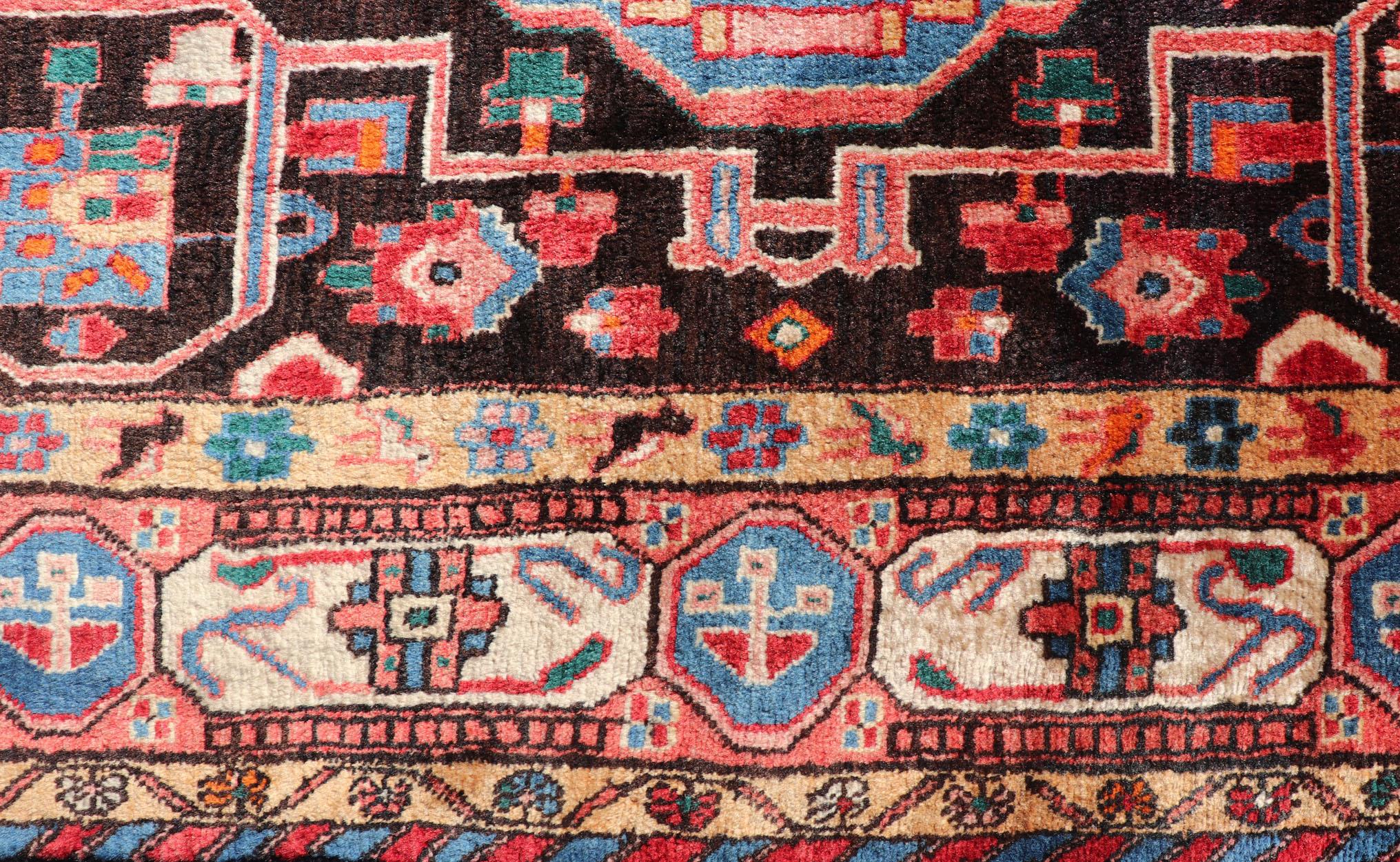 Antique Persian Nahavand Rug with All-Over Sub-Geometric Tribal Design For Sale 5