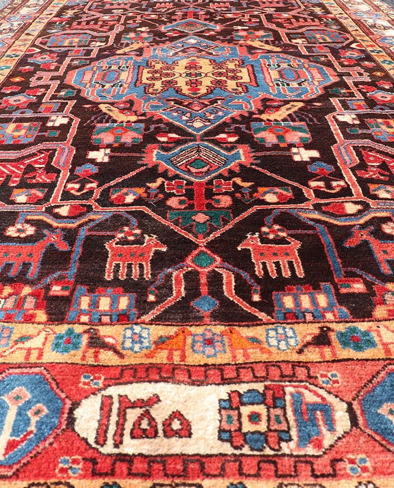 Antique Persian Nahavand Rug with All-Over Sub-Geometric Tribal Design For Sale 1