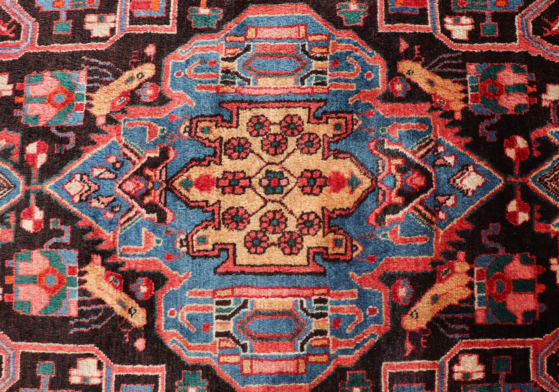 Antique Persian Nahavand Rug with All-Over Sub-Geometric Tribal Design For Sale 2