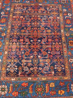 Antique Persian Nahavand Rug with Vivid Geometric Patterns 4'3" x 6'1"