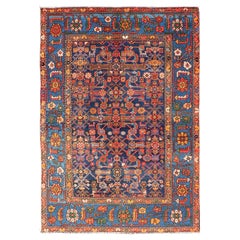 Antique Persian Nahavand Rug with Vivid Geometric Patterns 4'3" x 6'1"