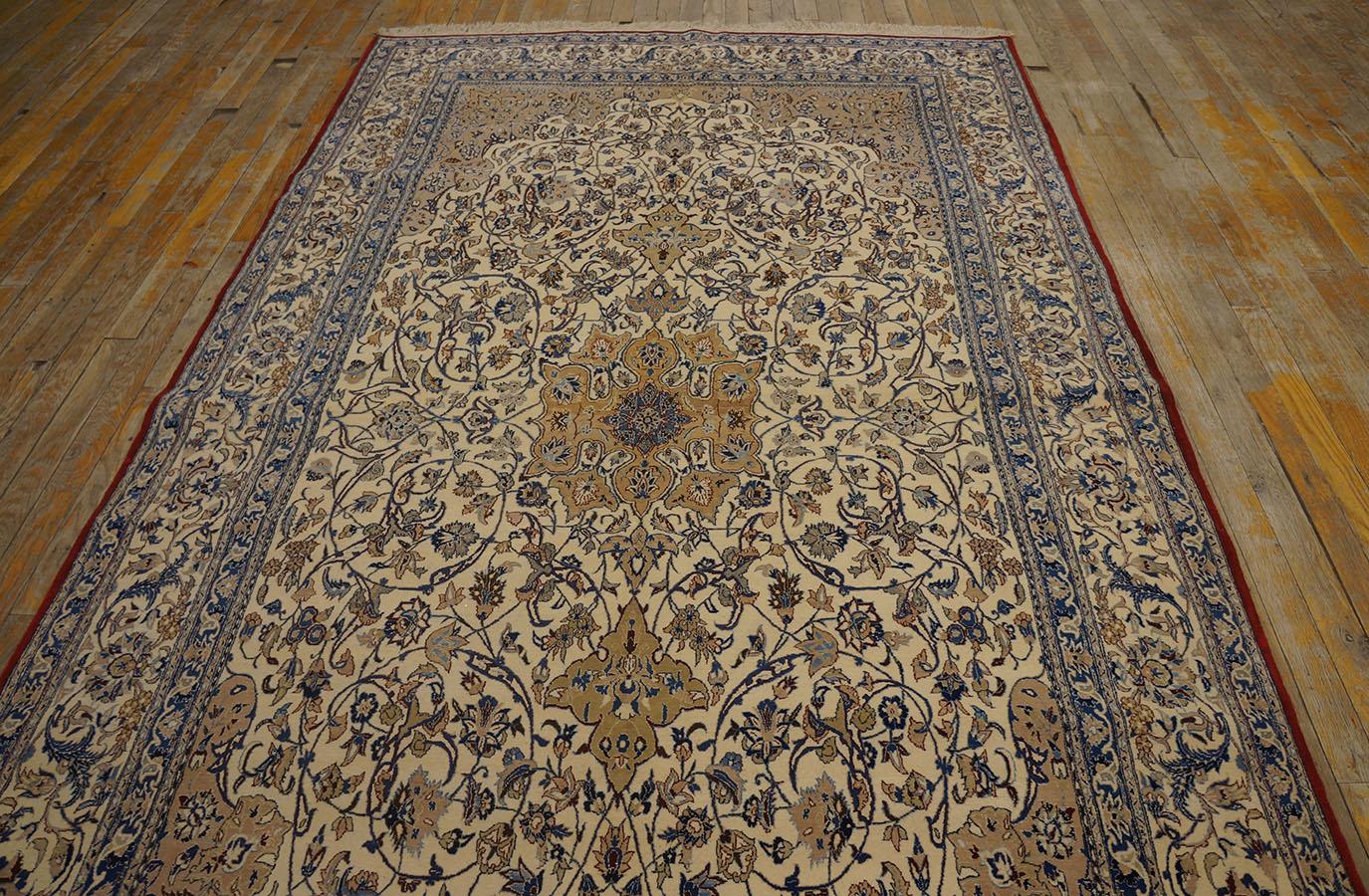 Mid 20th Century Nain Wool & Silk Carpet ( 5'1