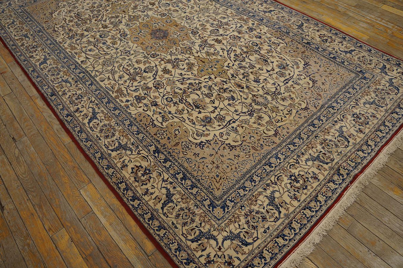Mid 20th Century Nain Wool & Silk Carpet ( 5'1