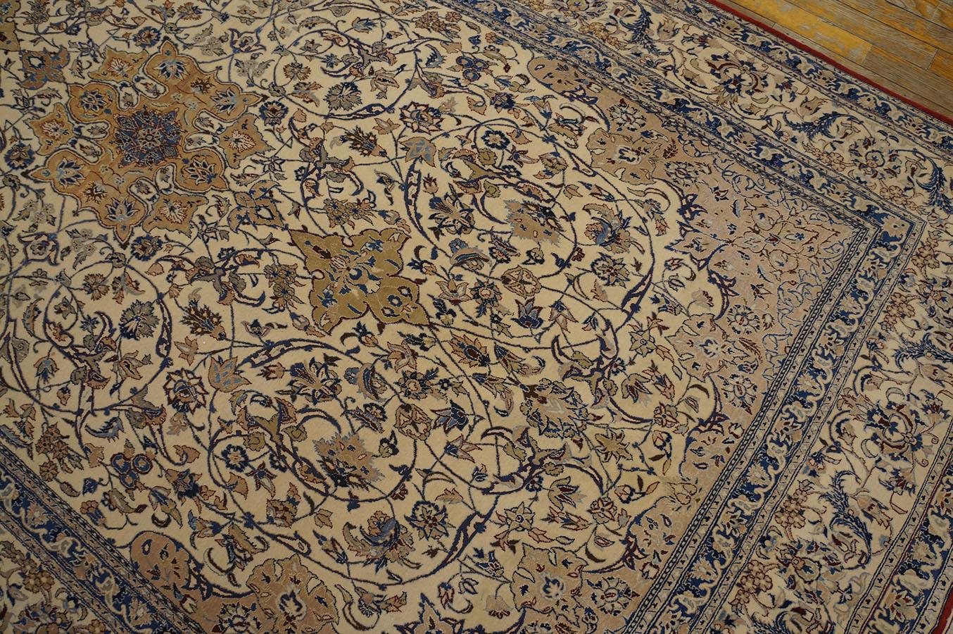 Mid 20th Century Nain Wool & Silk Carpet ( 5'1