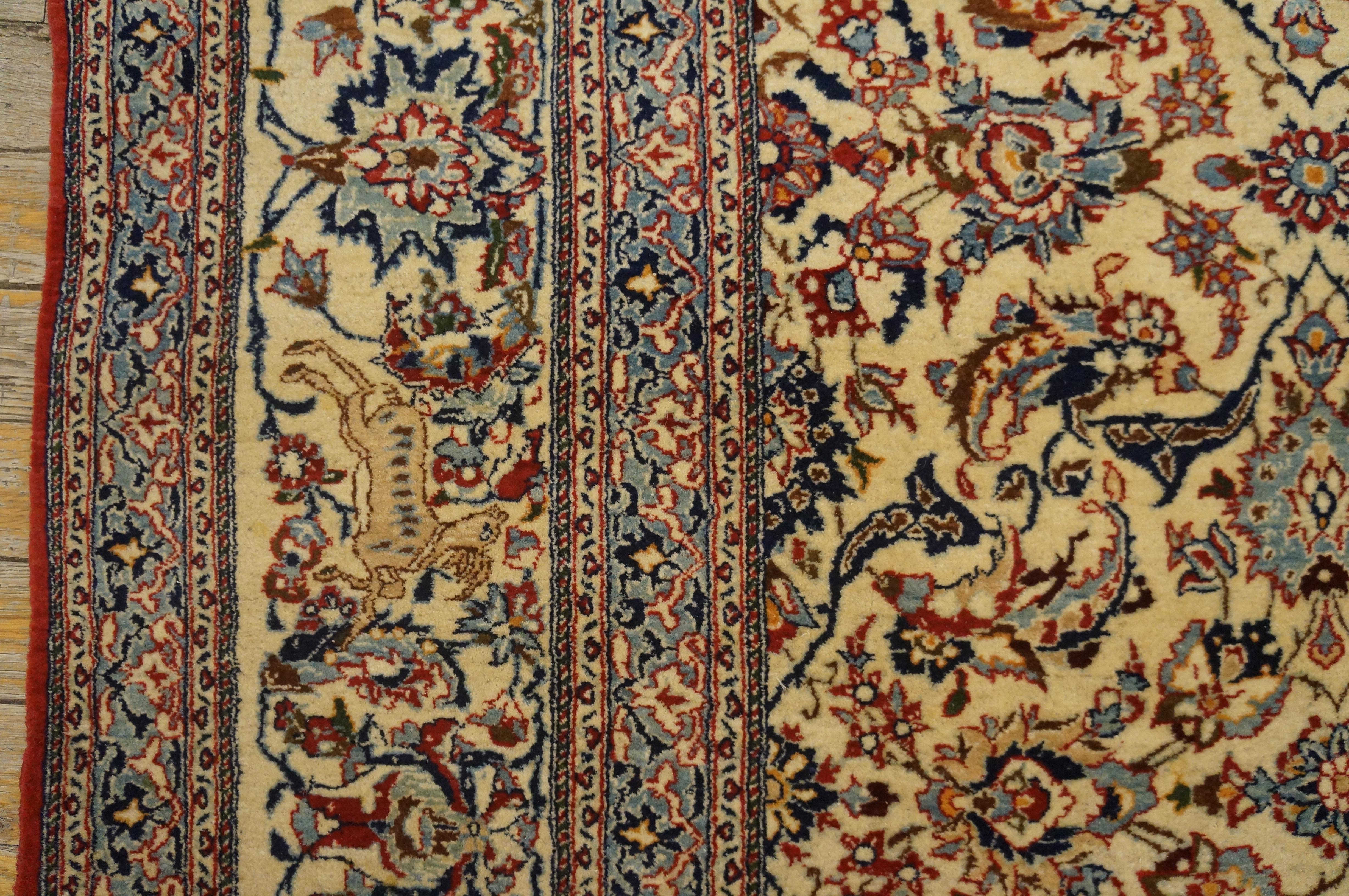 Wool Mid 20th Century Persian Nain Carpet ( 5'3
