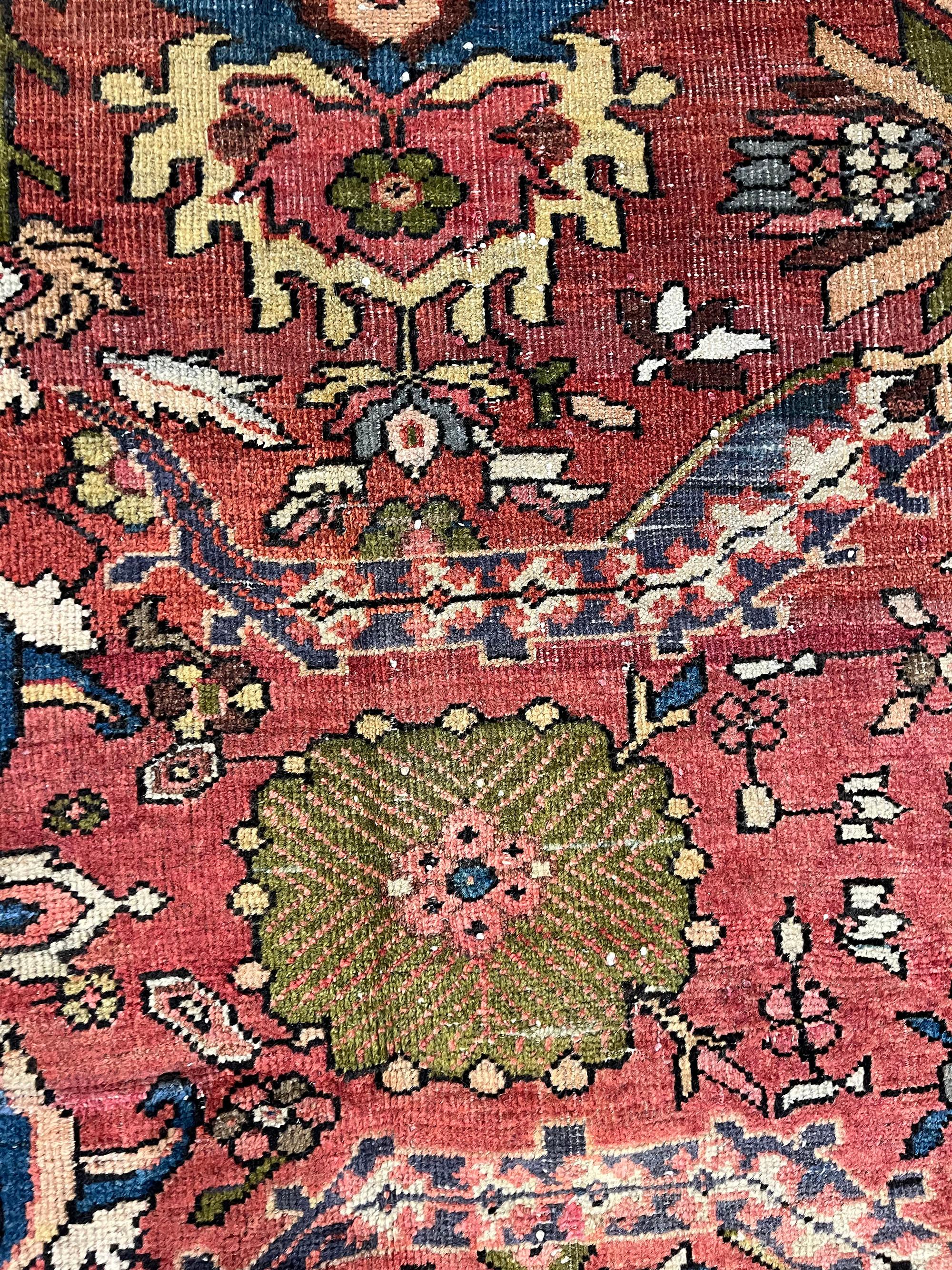 Persiano Antico persiano  Tappeto Mahal, 1910 circa, 9'2 x 12'8 in vendita