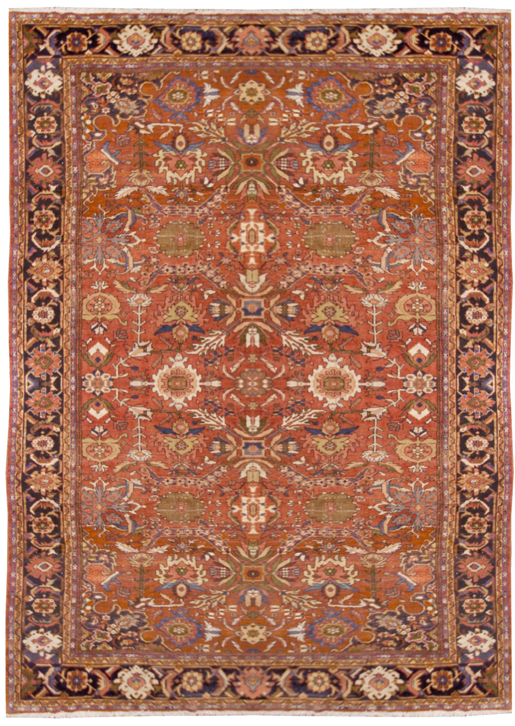 Antico persiano  Tappeto Mahal, 1910 circa, 9'2 x 12'8 in vendita