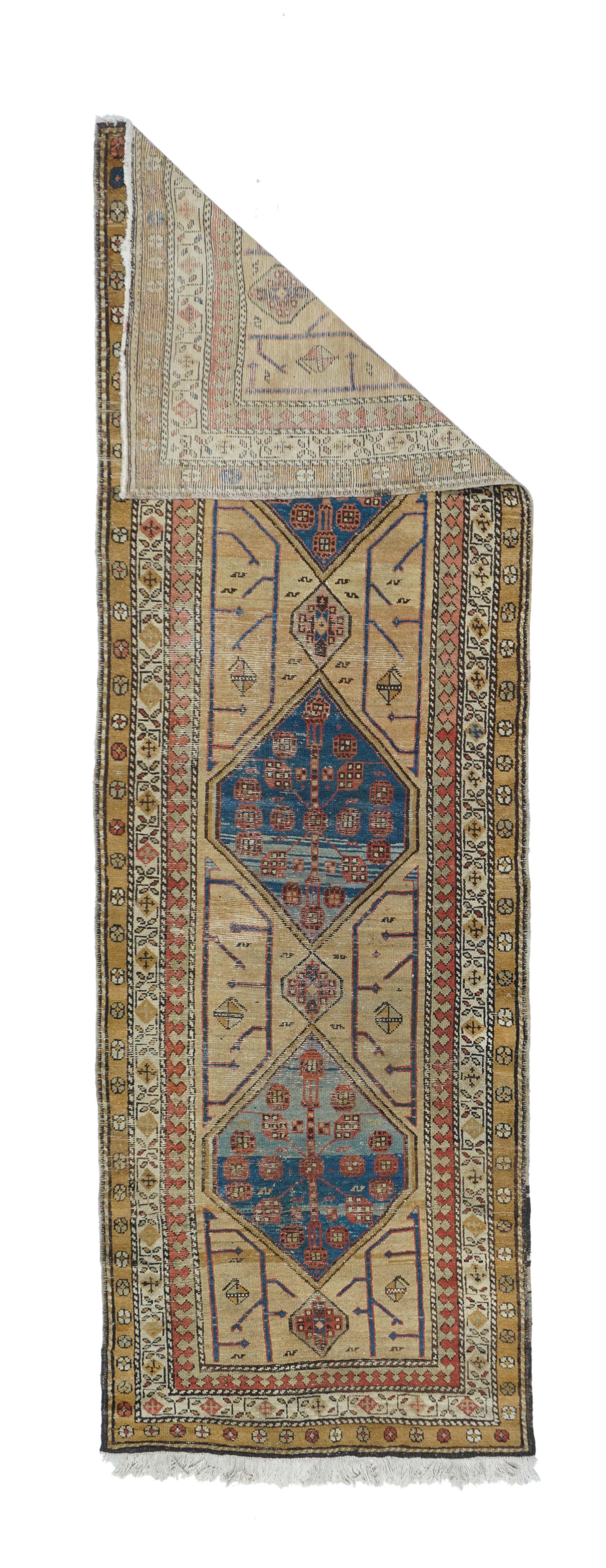 Antique Persian North West rug 3'1'' x 10'2''.