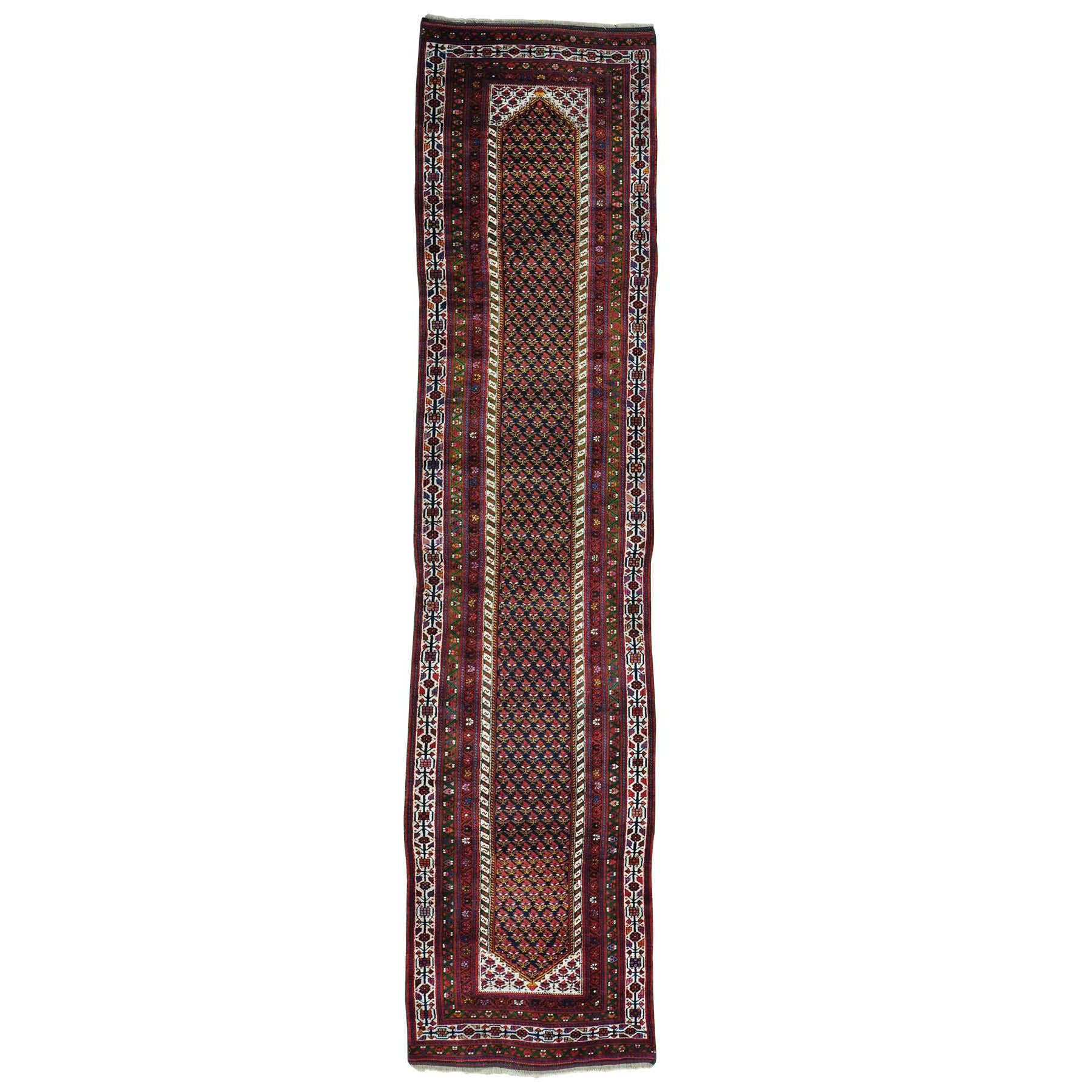 Antique Persian Northwest Boteh Design Runner Handmade Rug For Sale