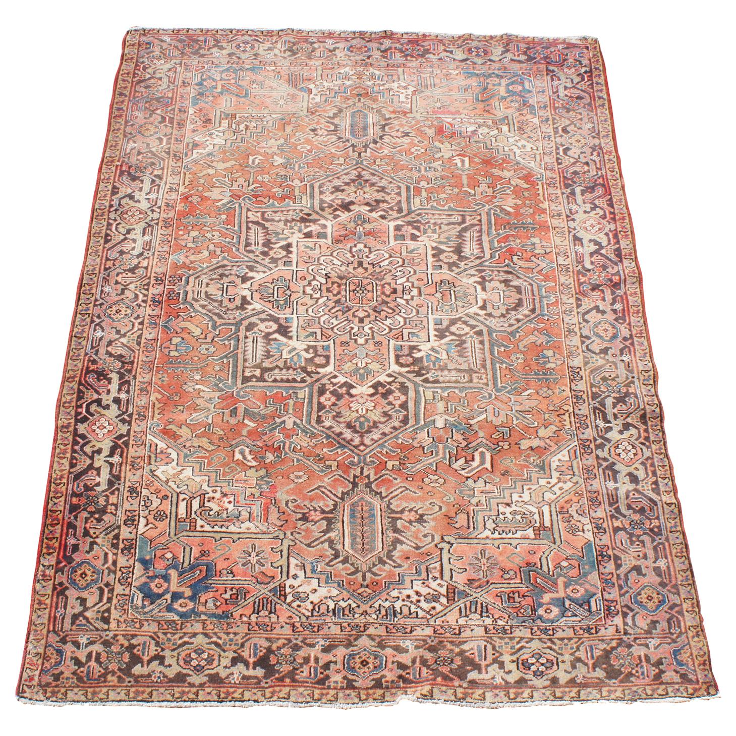 Birmingham Brick Red Color Persian Heriz Oriental Antique Room Carpet