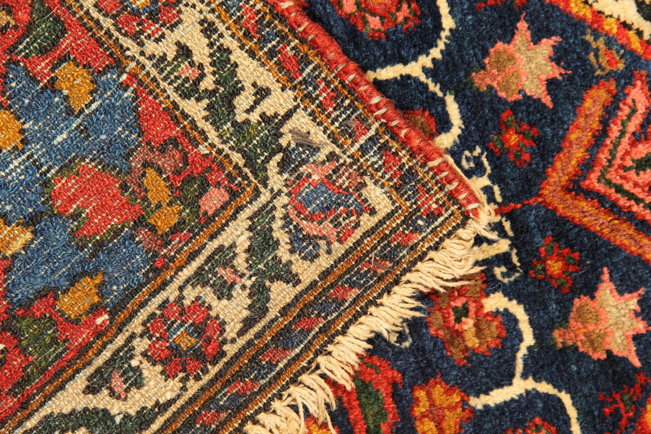 Bakshaish Antique Persian Oriental Rug Green Bakhtiyar Carpet, Handmade Carpet Sale CHR3 For Sale